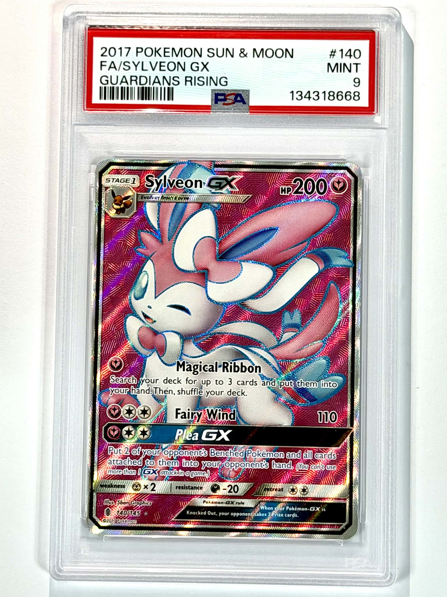 2017 Pokemon Sun & Moon FA/Sylveon GX Guardians Rising #140 - PSA 9