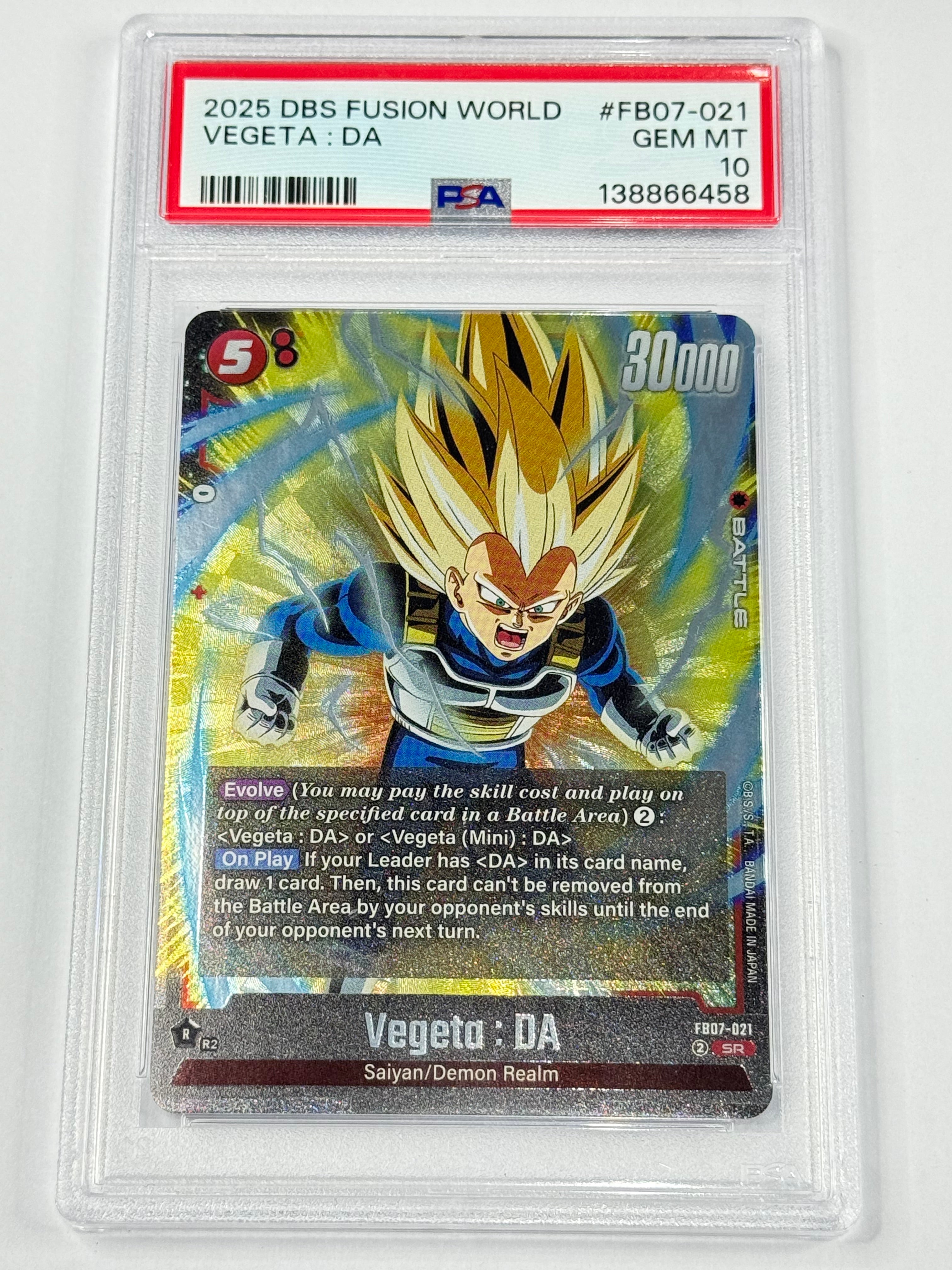 2025 DBS FUSION WORLD
VEGETA: DA #FB07-021 PSA 10