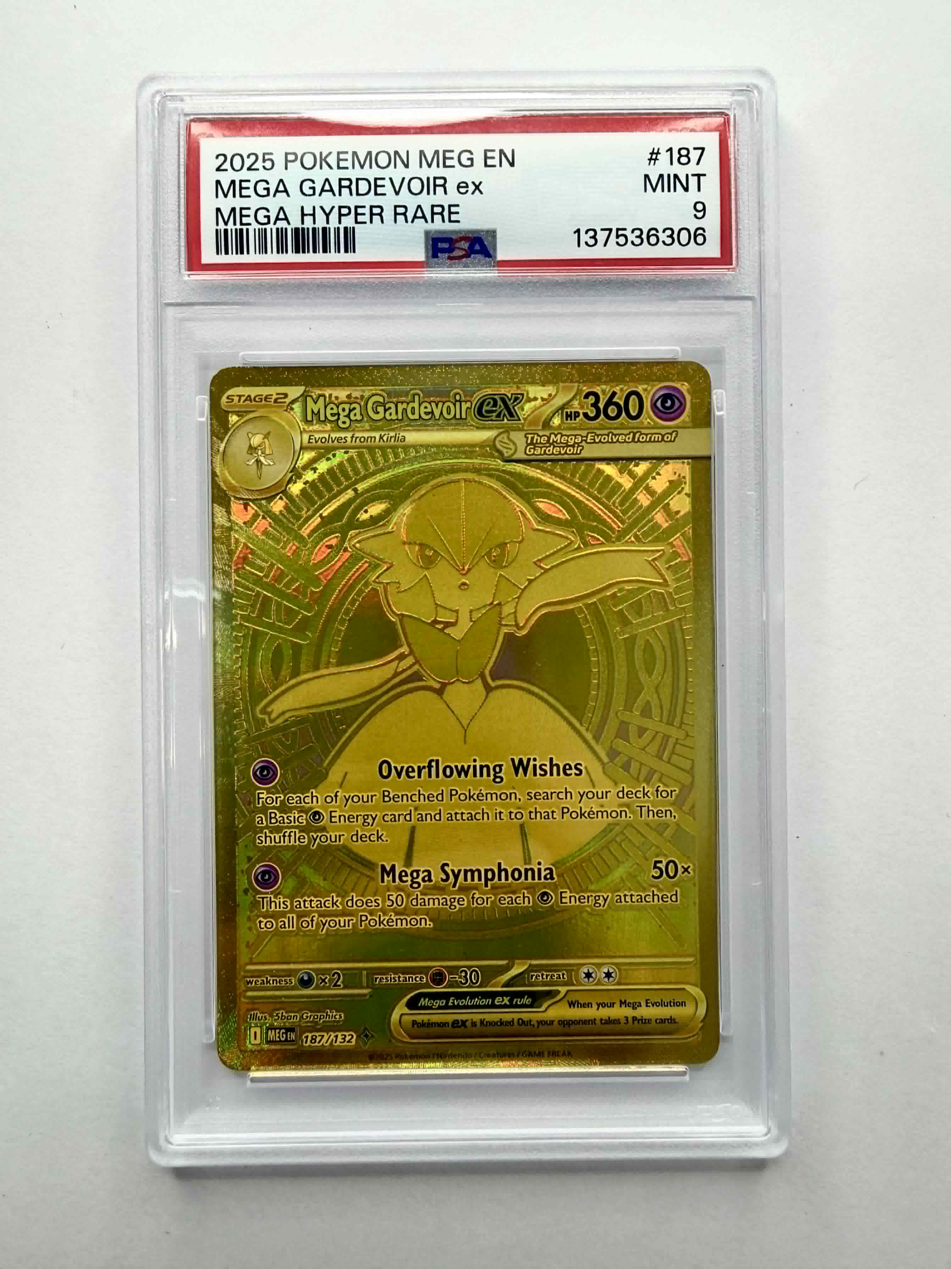 2025 Pokemon MEG EN Mega Gardevoir EX Mega Hyper Rare #187 - PSA 9