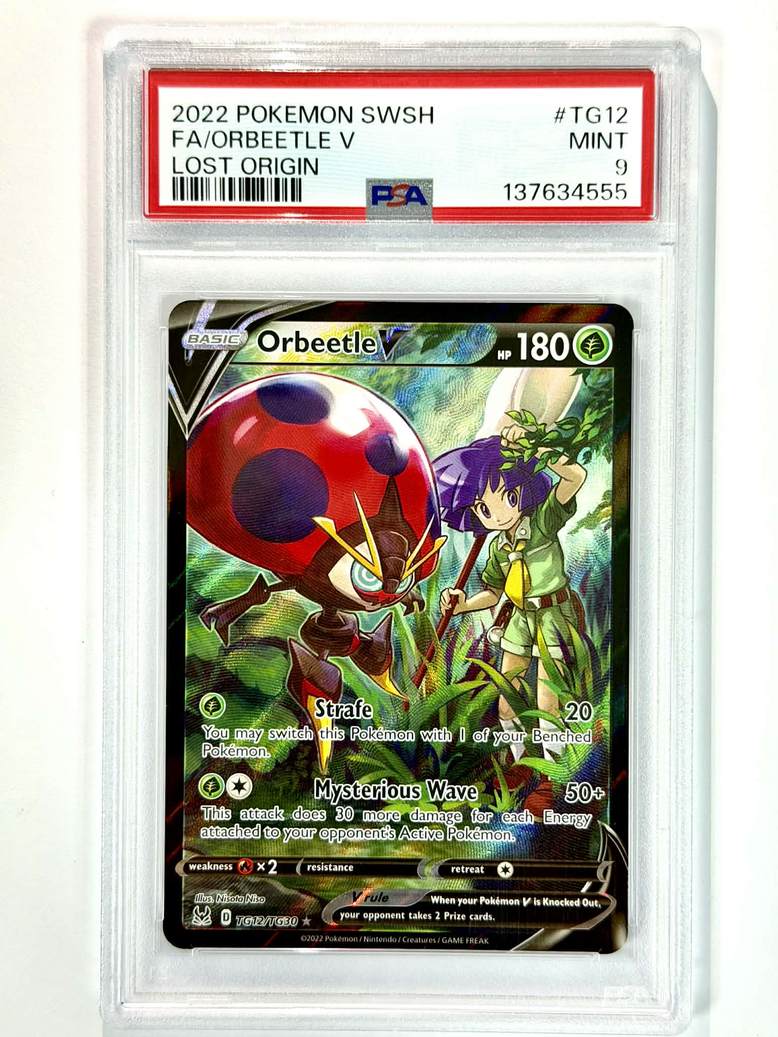 2022 Pokemon SWSH FA/Orbeetle V Lost Origin #TG12 - PSA 9