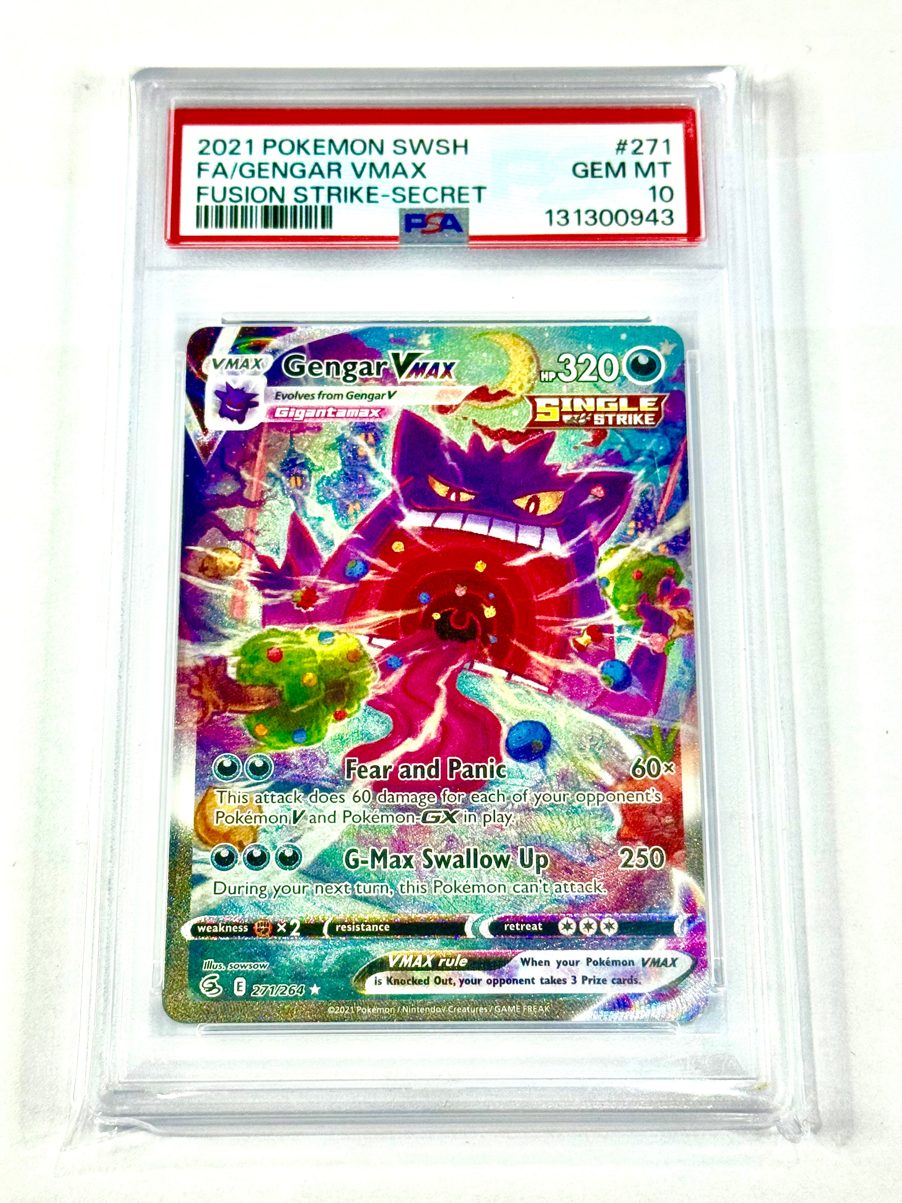 2021 POKEMON SWSH
FA/GENGAR VMAX
FUSION STRIKE-SECRET #271 PSA 10