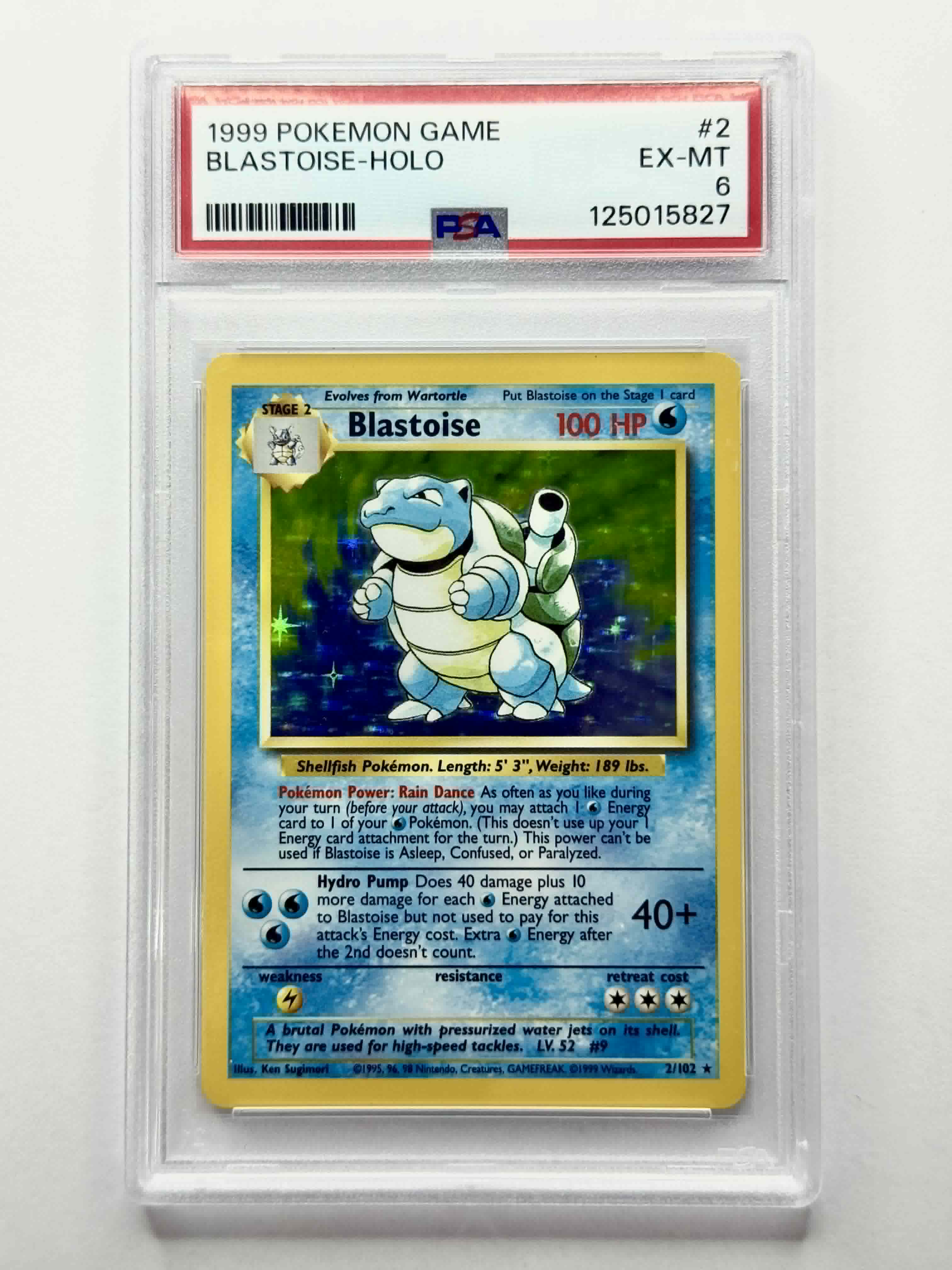 1999 Pokemon Game Blastoise - Holo #2 - PSA 6