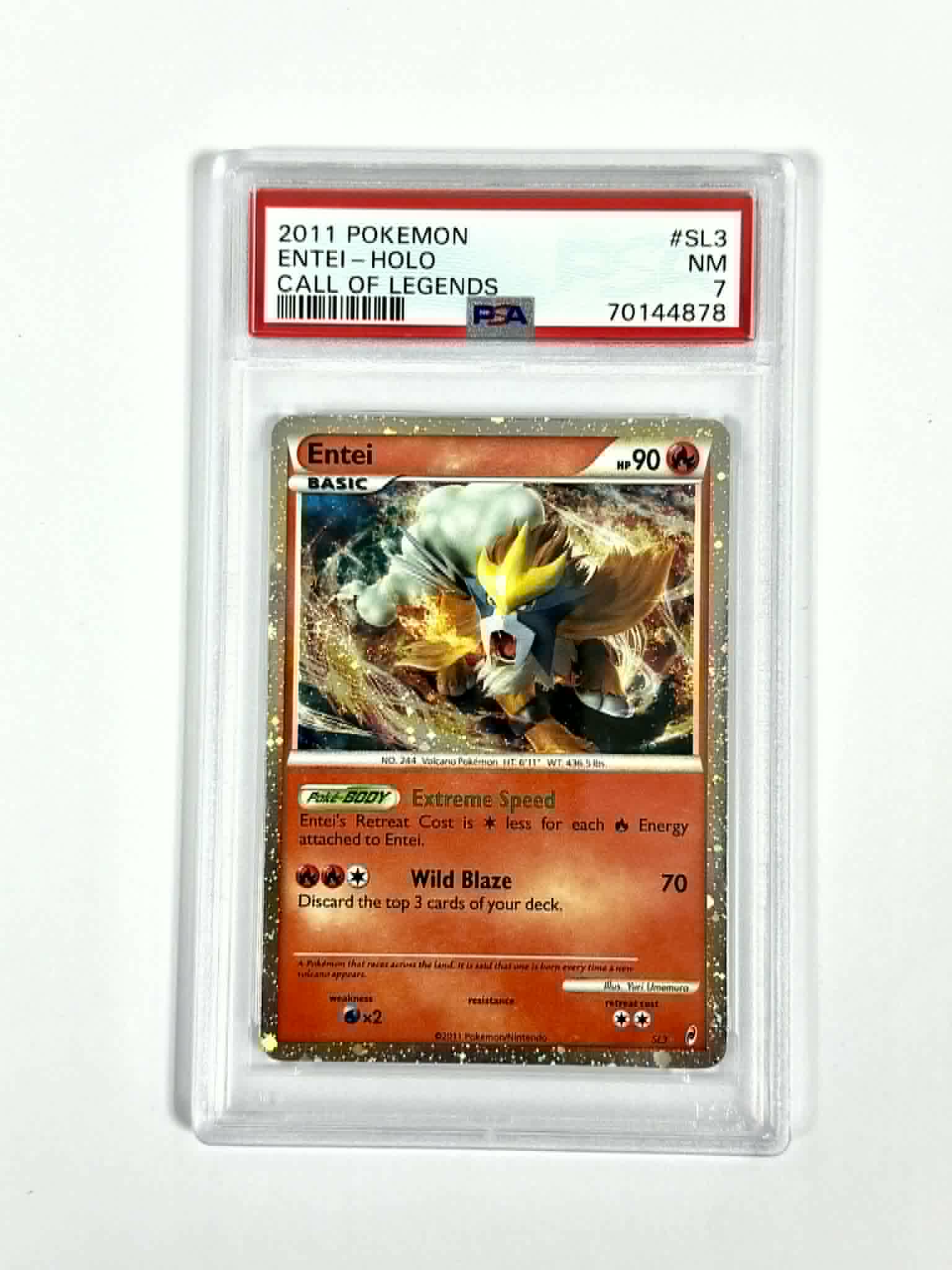 2011 Pokemon Entei - Holo Call of Legends #SL3 - PSA 7