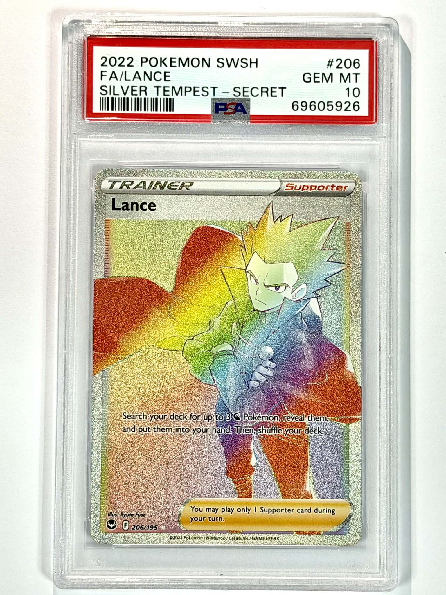 2022 Pokemon SWSH FA/Lance Silver Tempest - Secret #206 - PSA 10