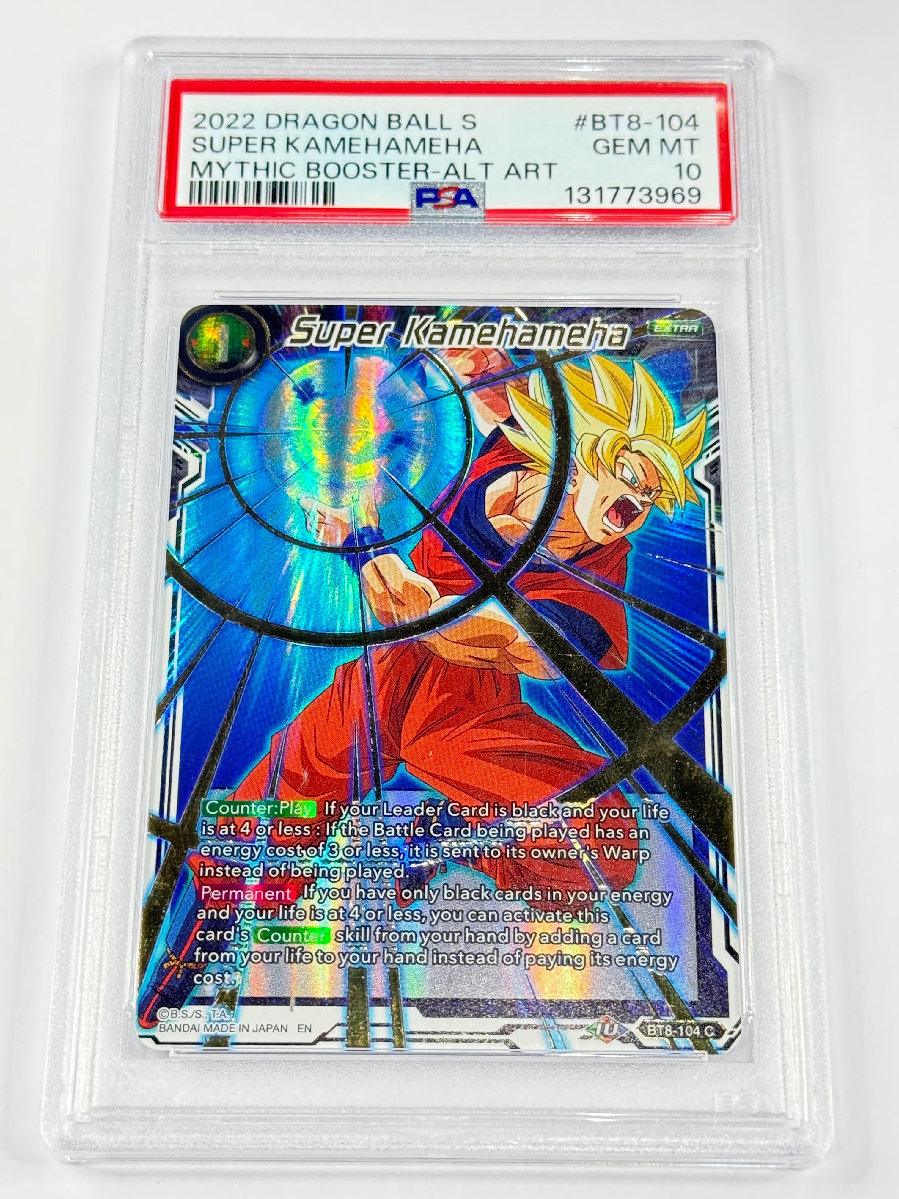 2022 DRAGON BALL S SUPER KAMEHAMEHA
MYTHIC BOOSTER-ALT ART #BT8-104
PSA 10