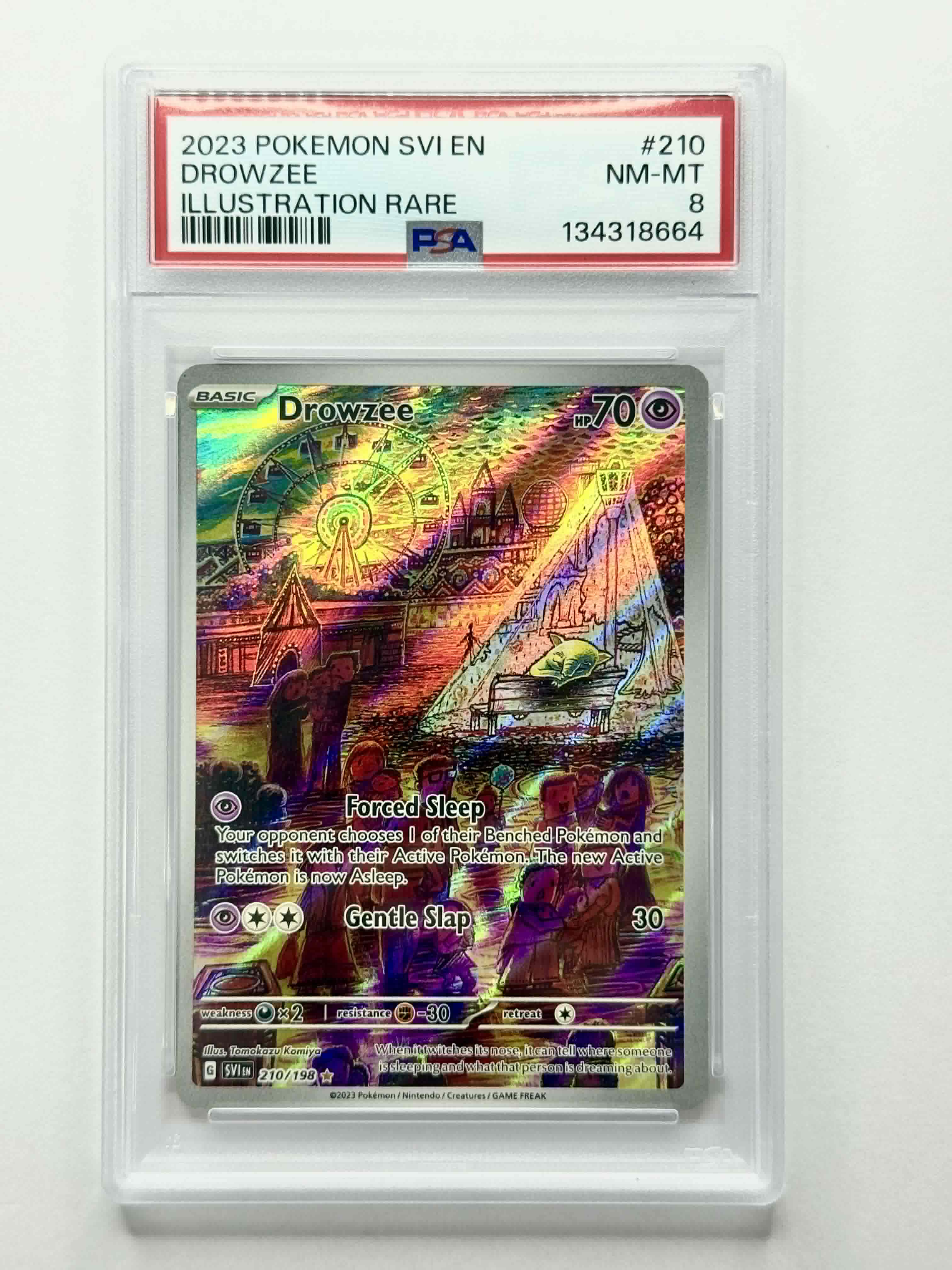 2023 Pokemon SVI EN Drowzee Illustration Rare #210 - PSA 8