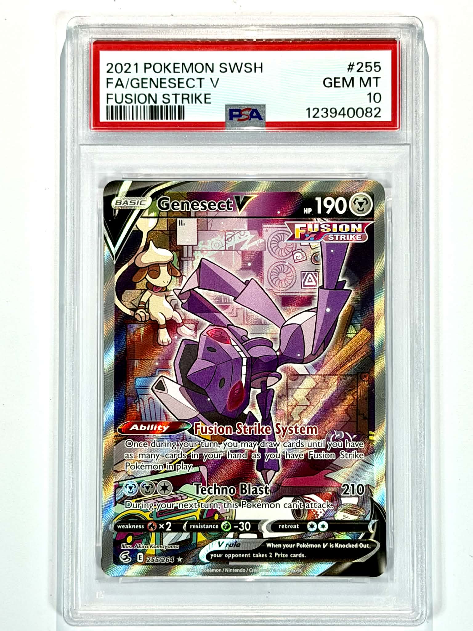 2021 Pokemon SWSH FA/Genesect V Fusion Strike #255 - PSA 10