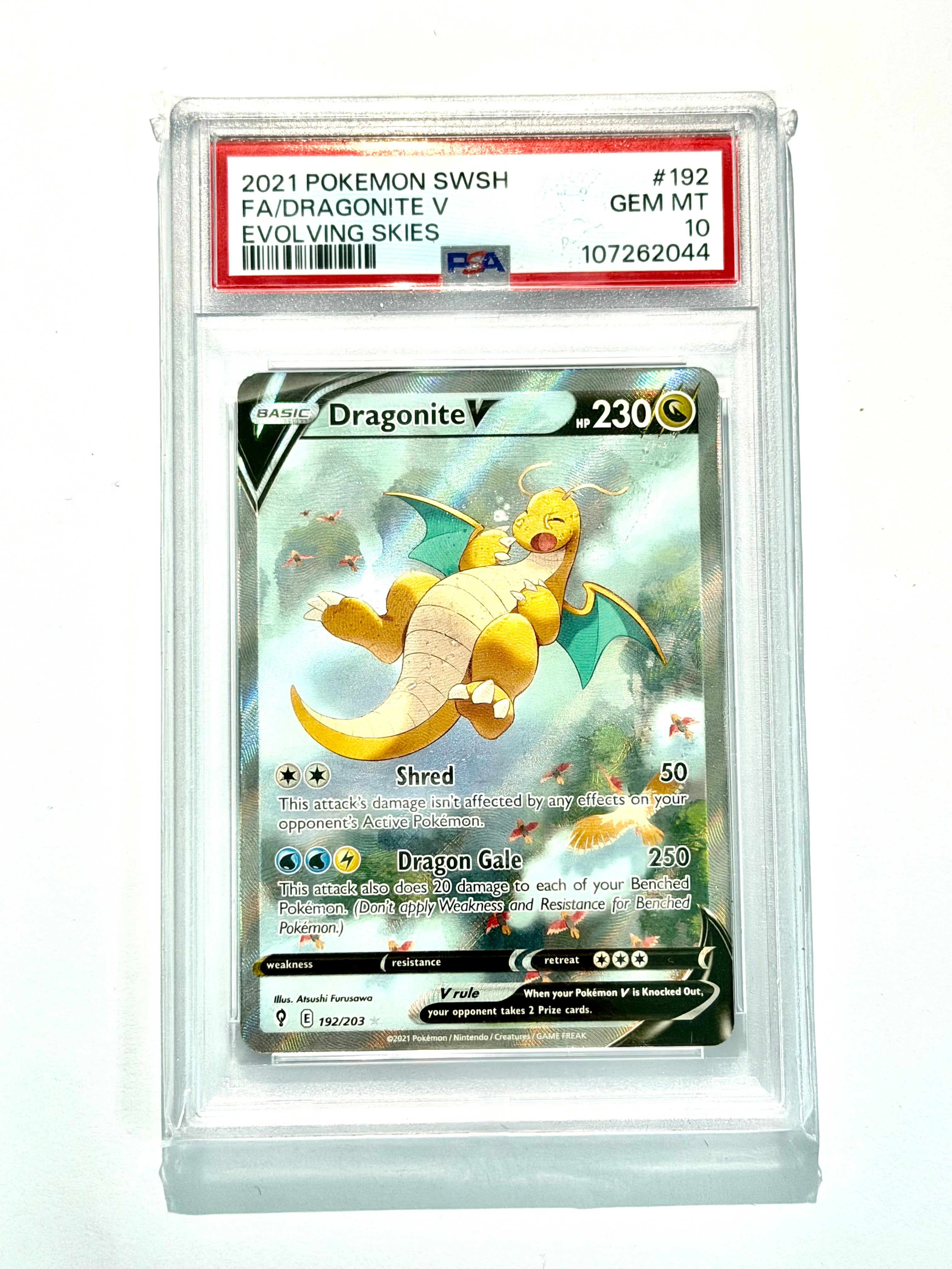 2021 Pokemon SWSH FA/Dragonite V Evolving Skies #192 - PSA 10