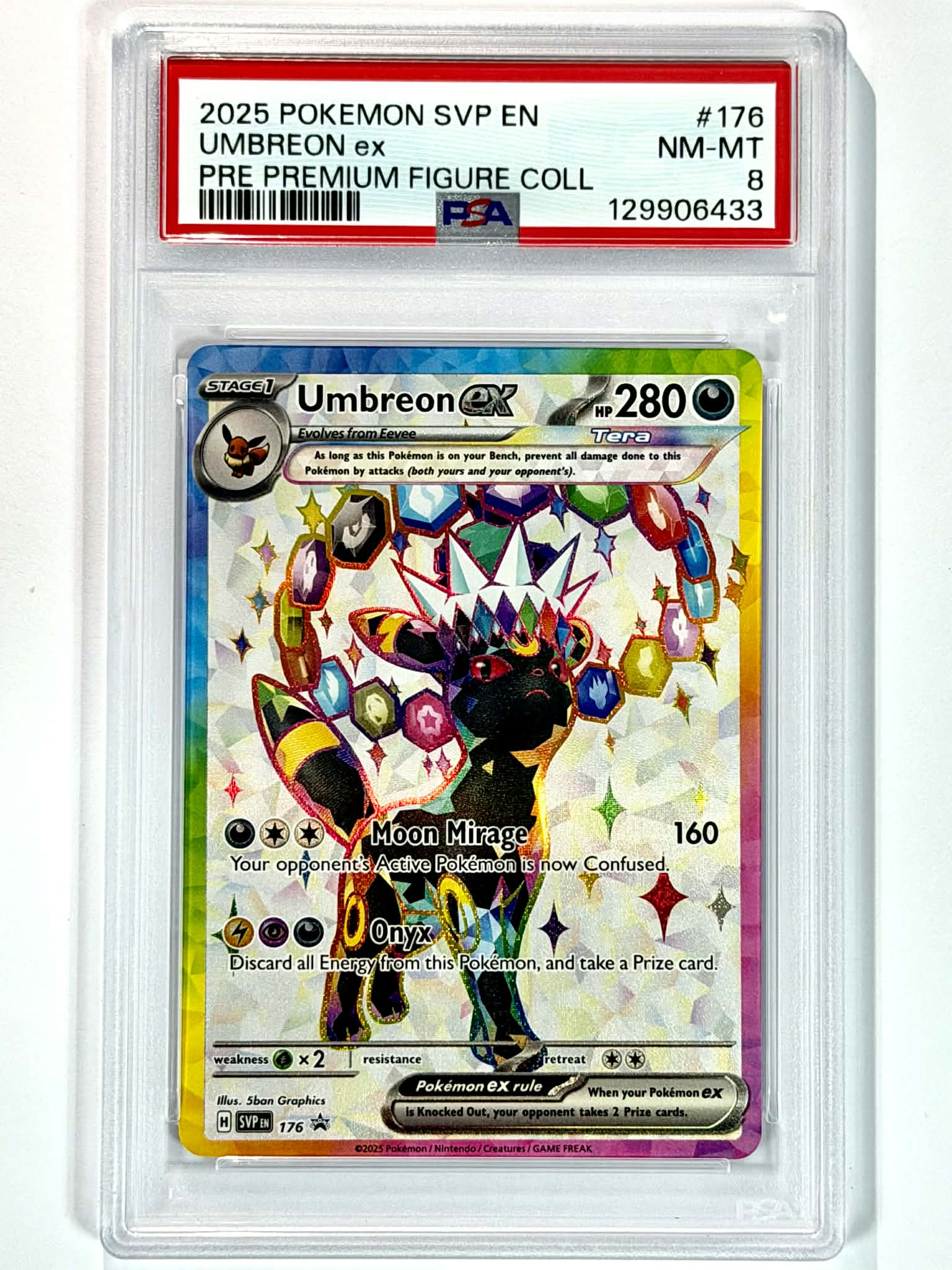 2025 Pokemon SVP EN Umbreon EX Pre Premium Figure Coll. #176 - PSA 8