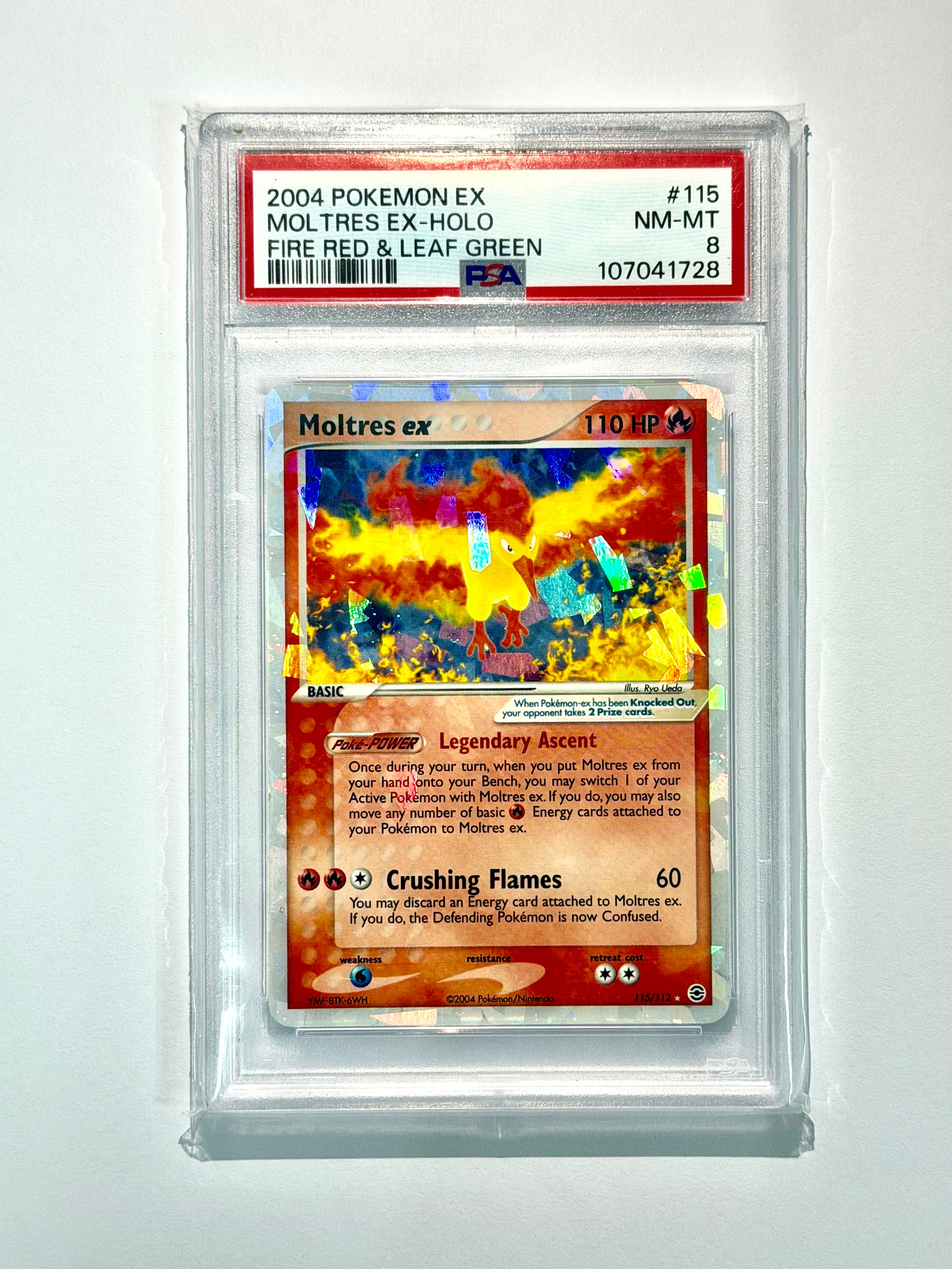 2004 Pokemon EX Moltres EX - Holo Fire Red & Leaf Green #115 - PSA 8
