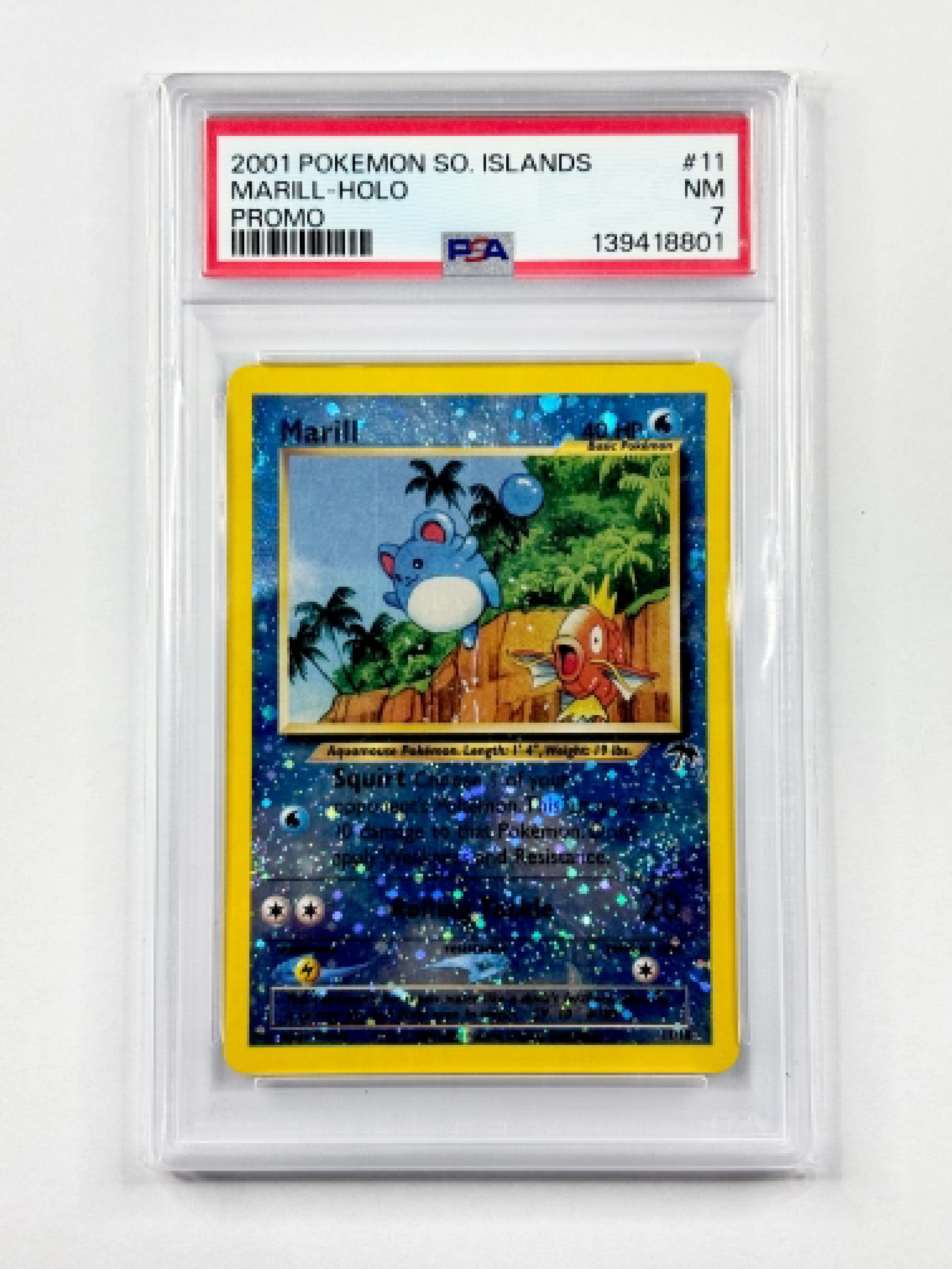 2001 POKEMON SO ISLANDS MARILL-HOLO PROMO #11 - PSA 7