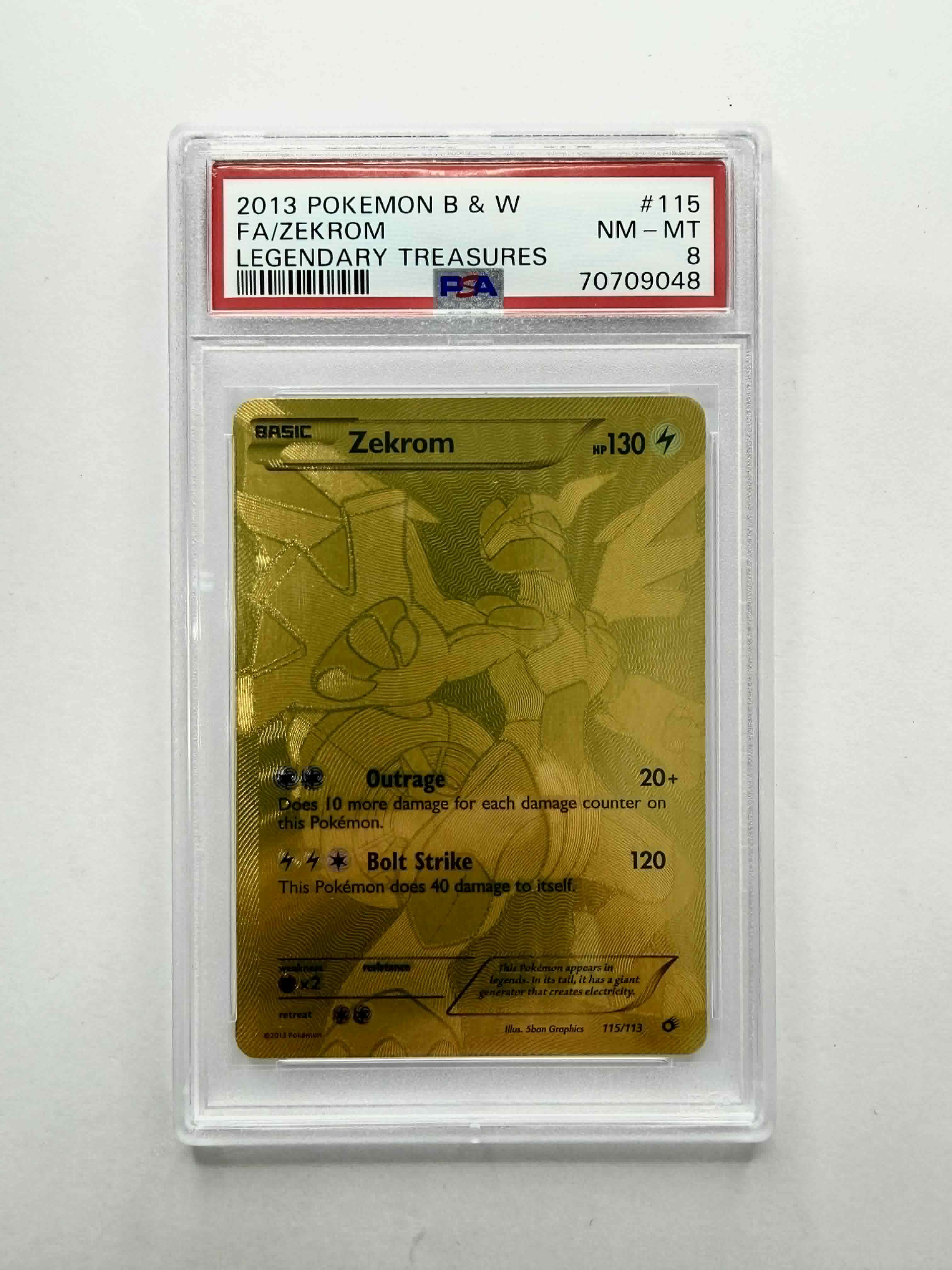 2013 Pokemon B & W FA/Zekrom Legendary Treasures #115 - PSA 8