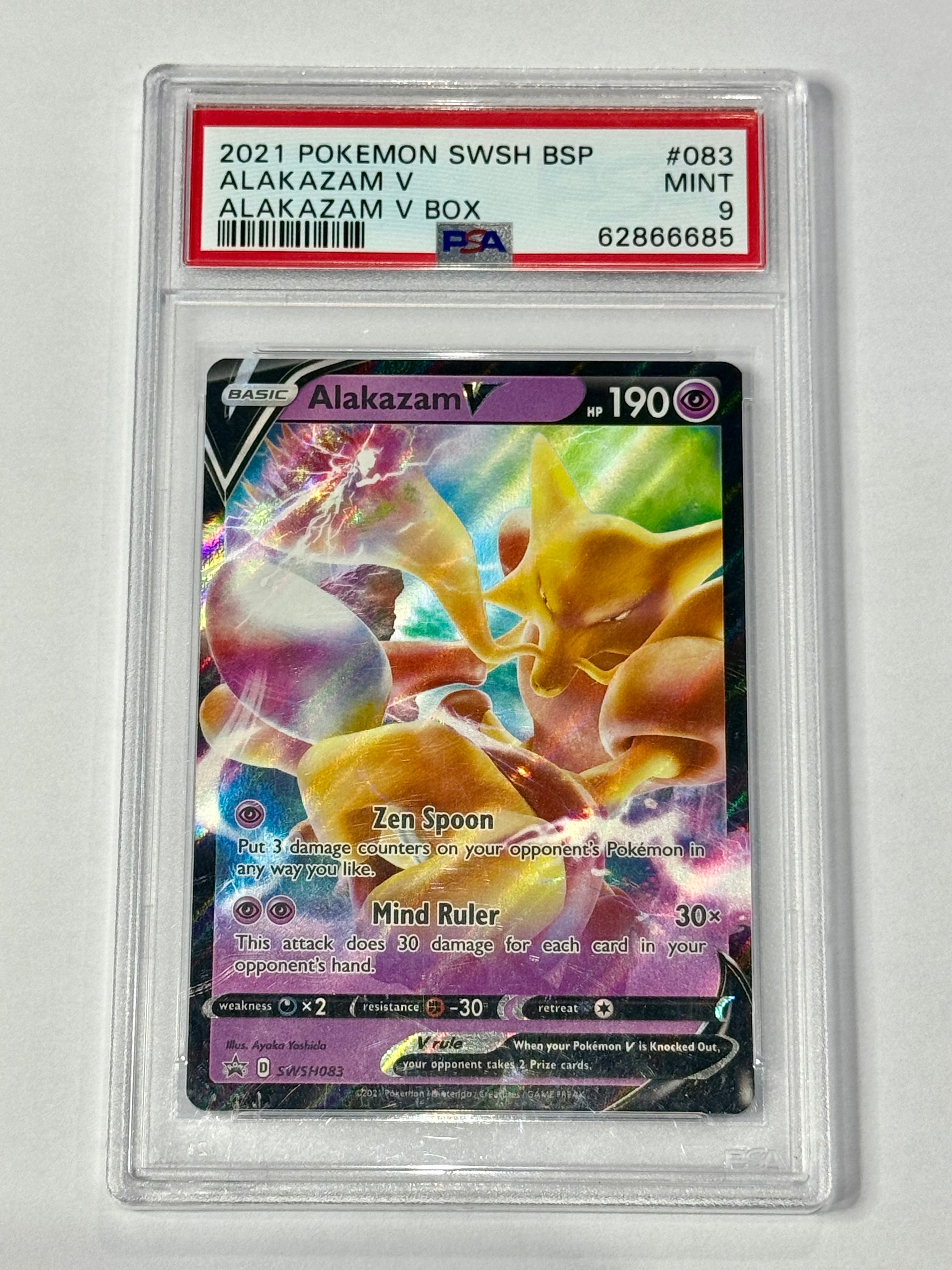 2021 Pokemon SWSH BSP Alakazam V Alakazam V Box #083 - PSA 9