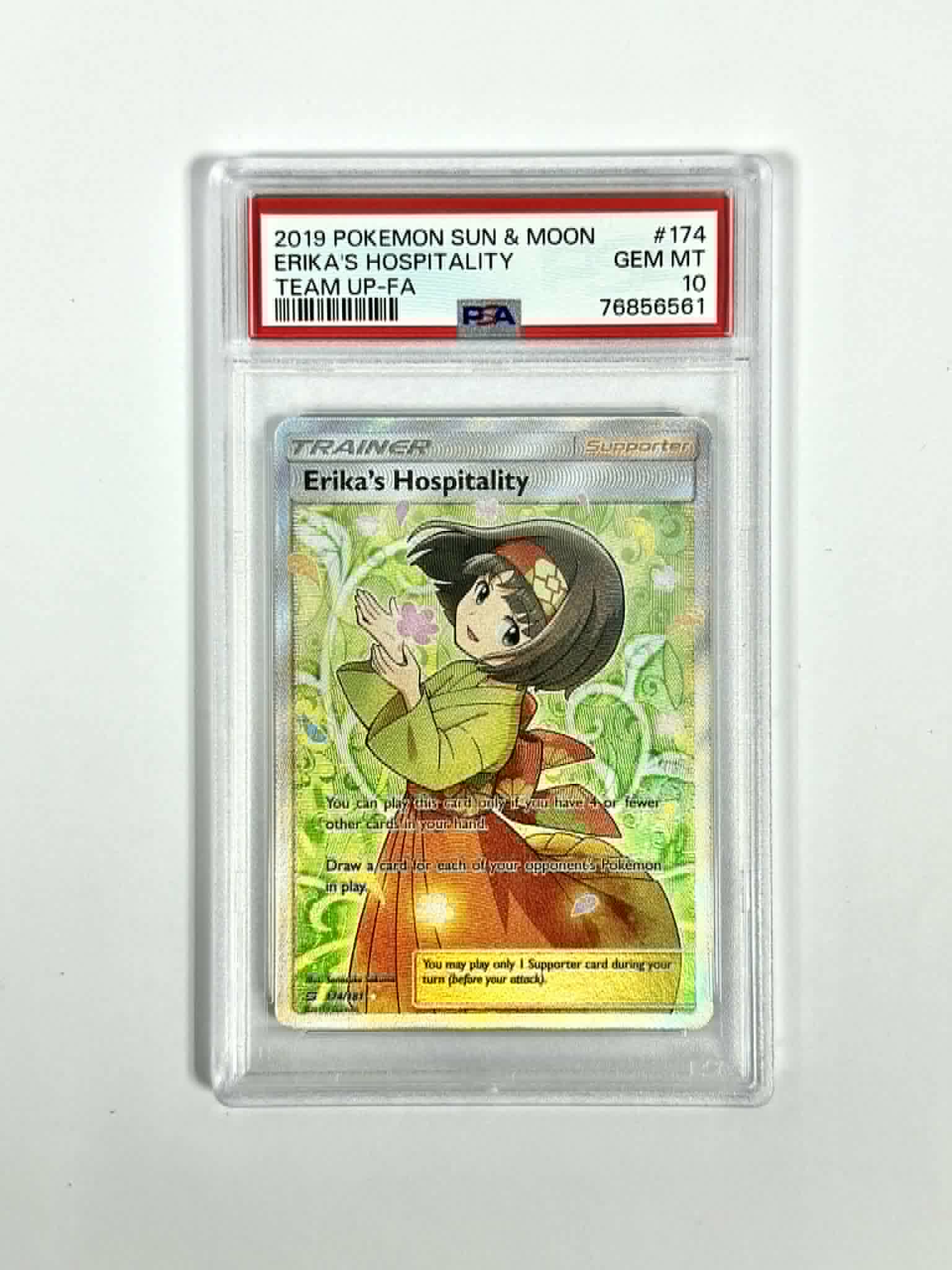 2019 Pokemon Sun & Moon Erika's Hospitality Team Up-FA #174 - PSA 10