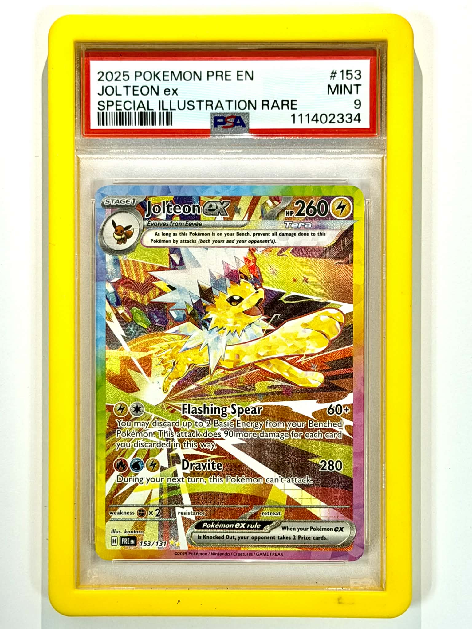 2025 Pokemon PRE EN Jolteon EX Special Illustration Rare #153 - PSA 9