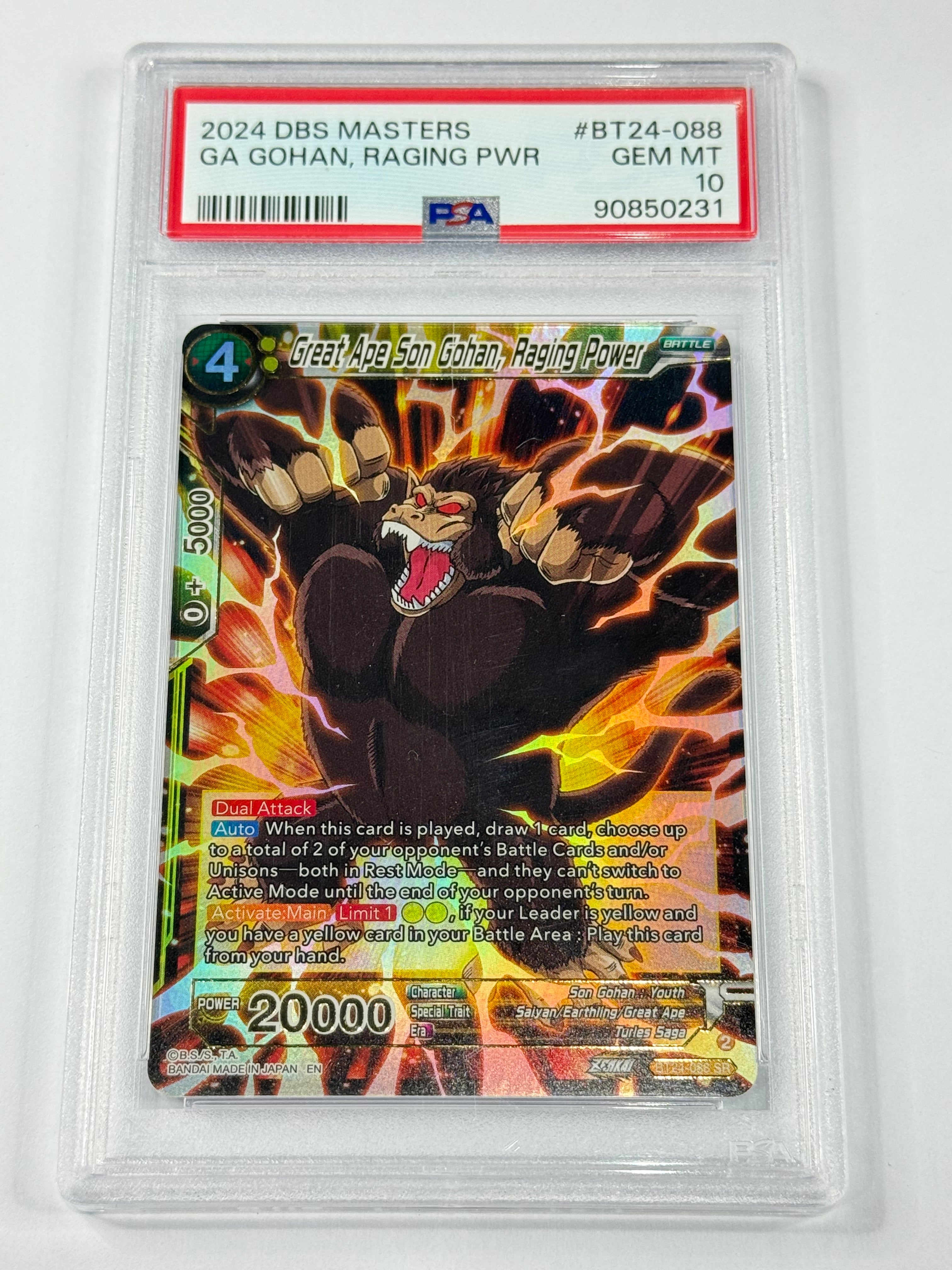 2024 DBS MASTERS
GA GOHAN, RAGING PWR
#BT24-088 PSA 10