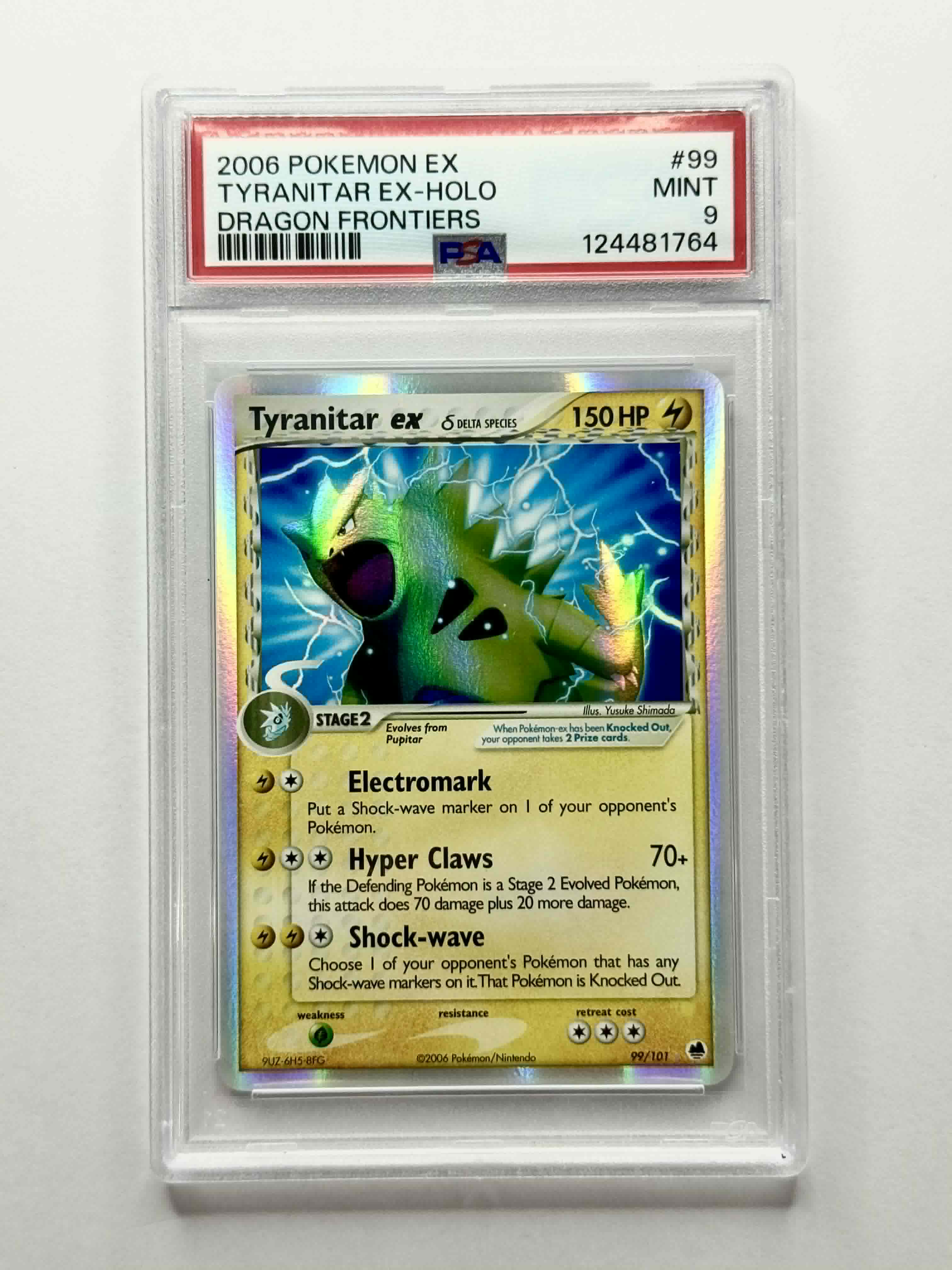 2006 Pokemon EX Tyranitar EX-Holo Dragon Frontiers #99 - PSA 9