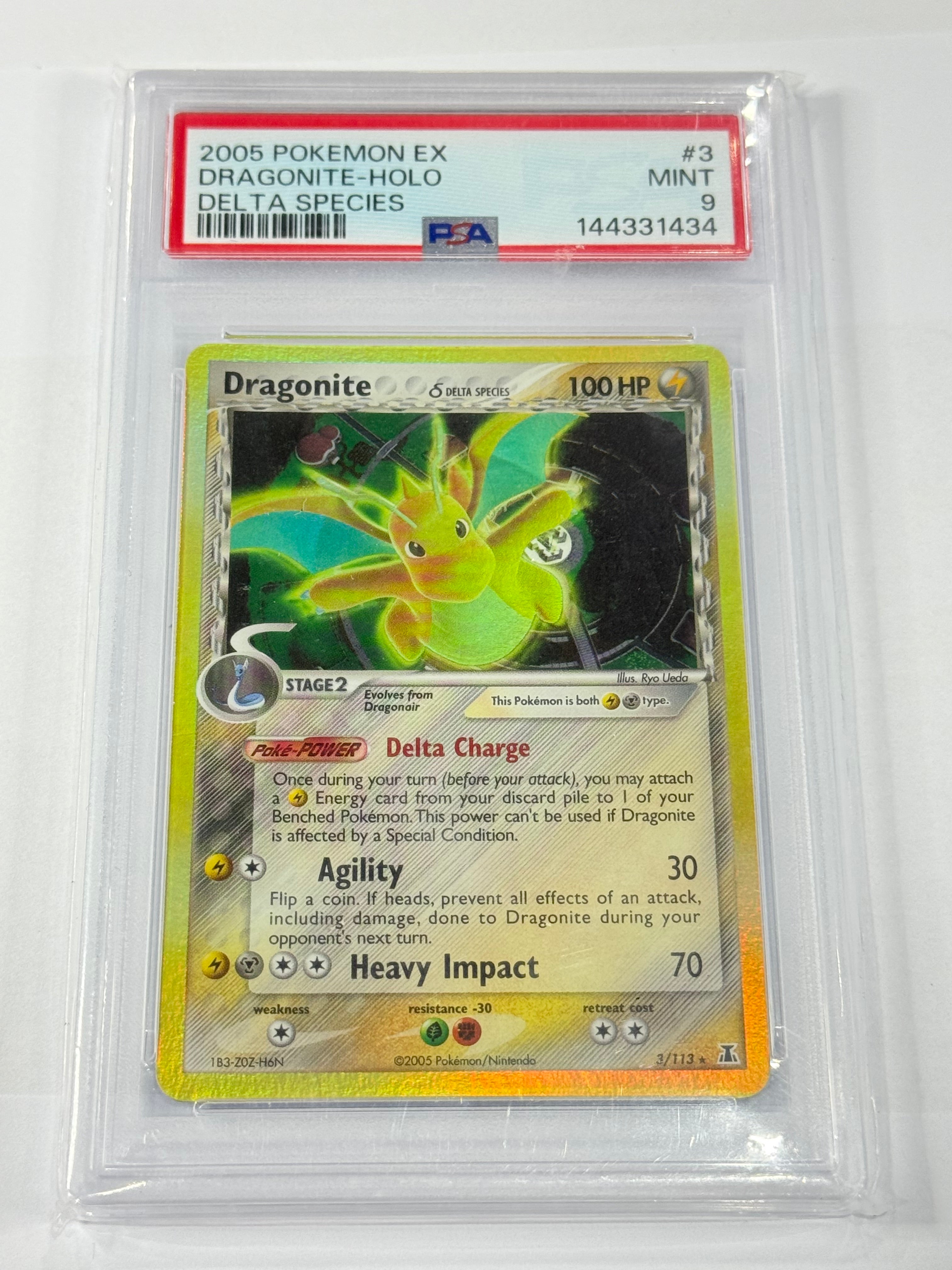 2005 POKEMON EX DRAGONITE-HOLO
DELTA SPECIES #3 PSA 9