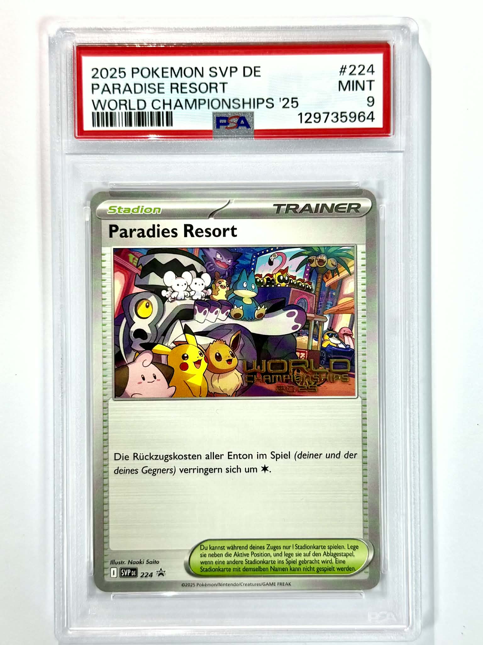 2025 Pokemon SVP DE Paradise Resort World Championships '25 #224 - PSA 9 - POP 97