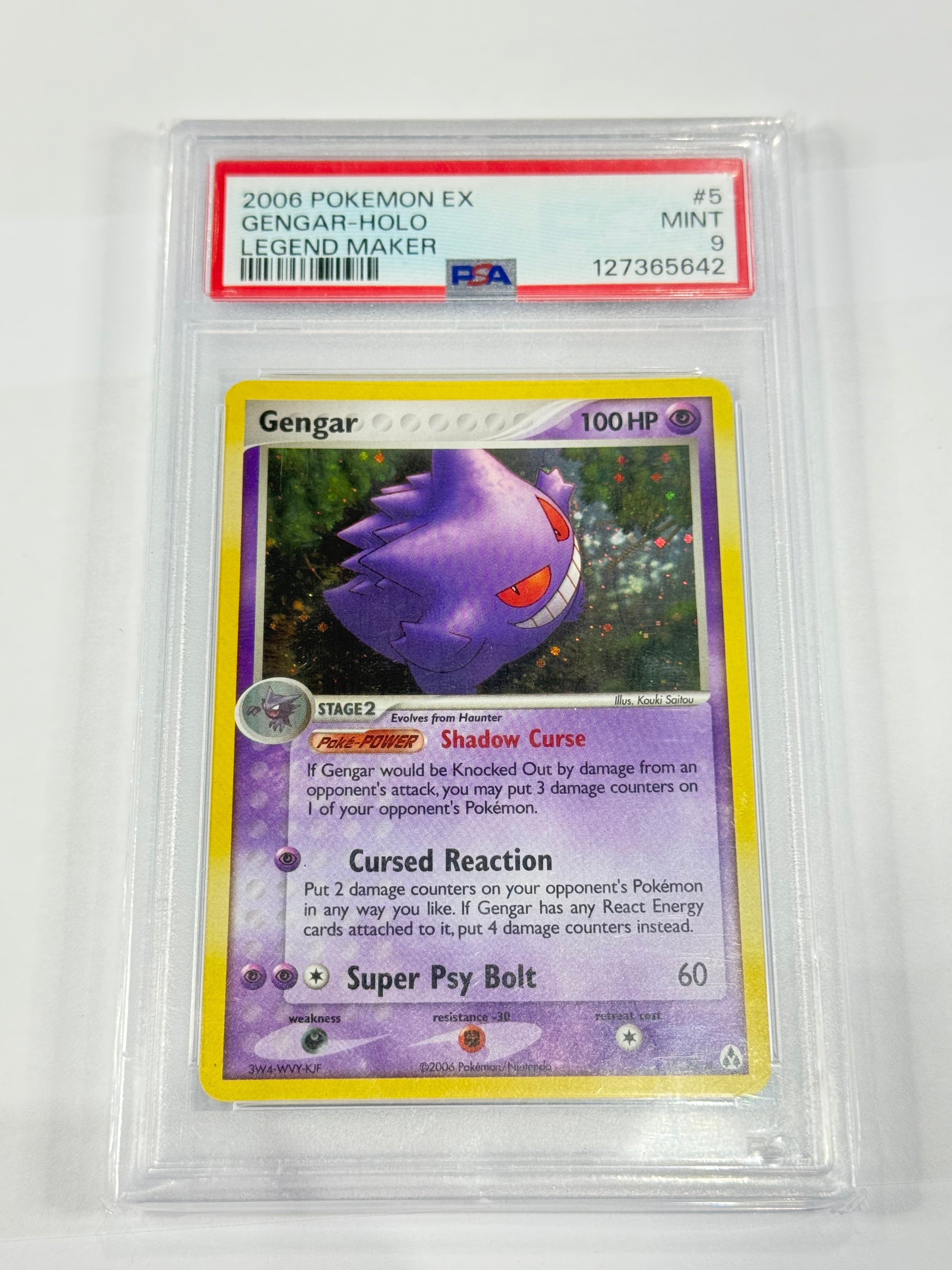 2006 POKEMON EX
GENGAR-HOLO
LEGEND MAKER #5 PSA 9