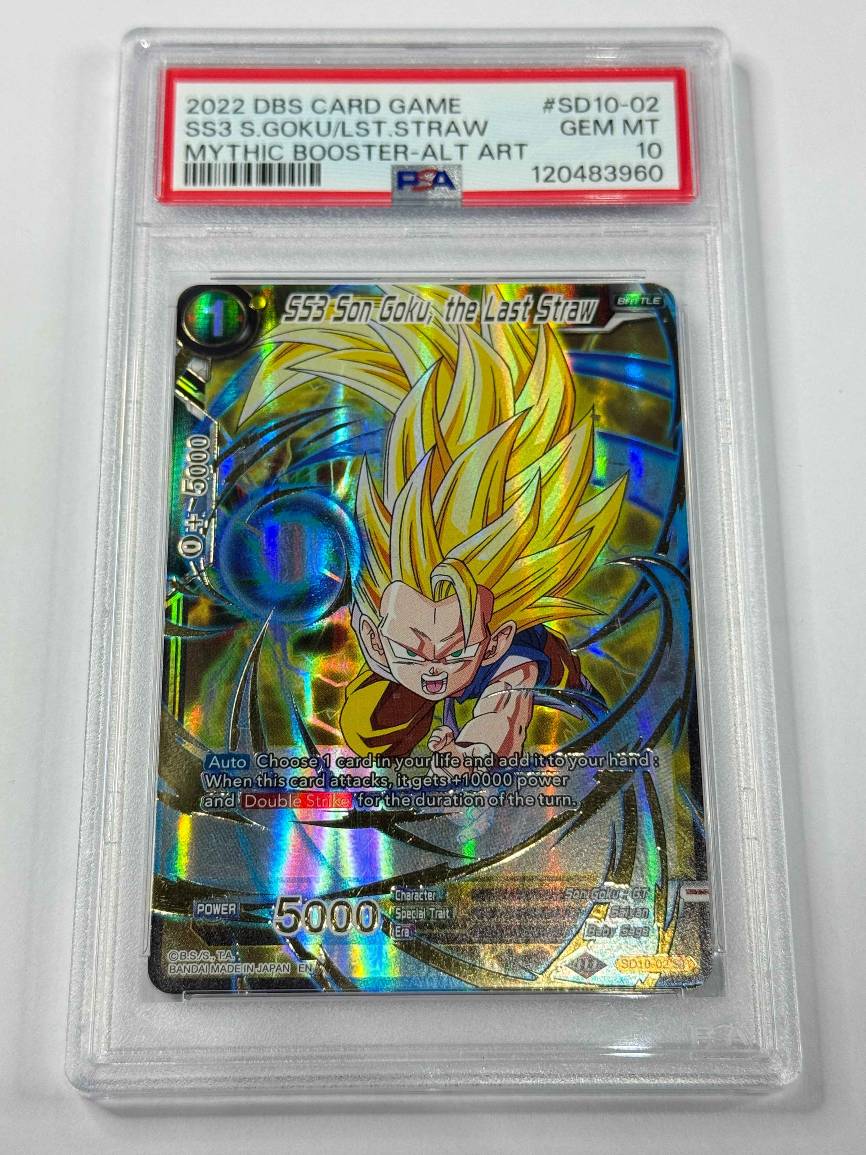 2022 DBS CARD GAME SS3 S.GOKU/LST.STRAW
MYTHIC BOOSTER-ALT ART #SD10-02 PSA 10