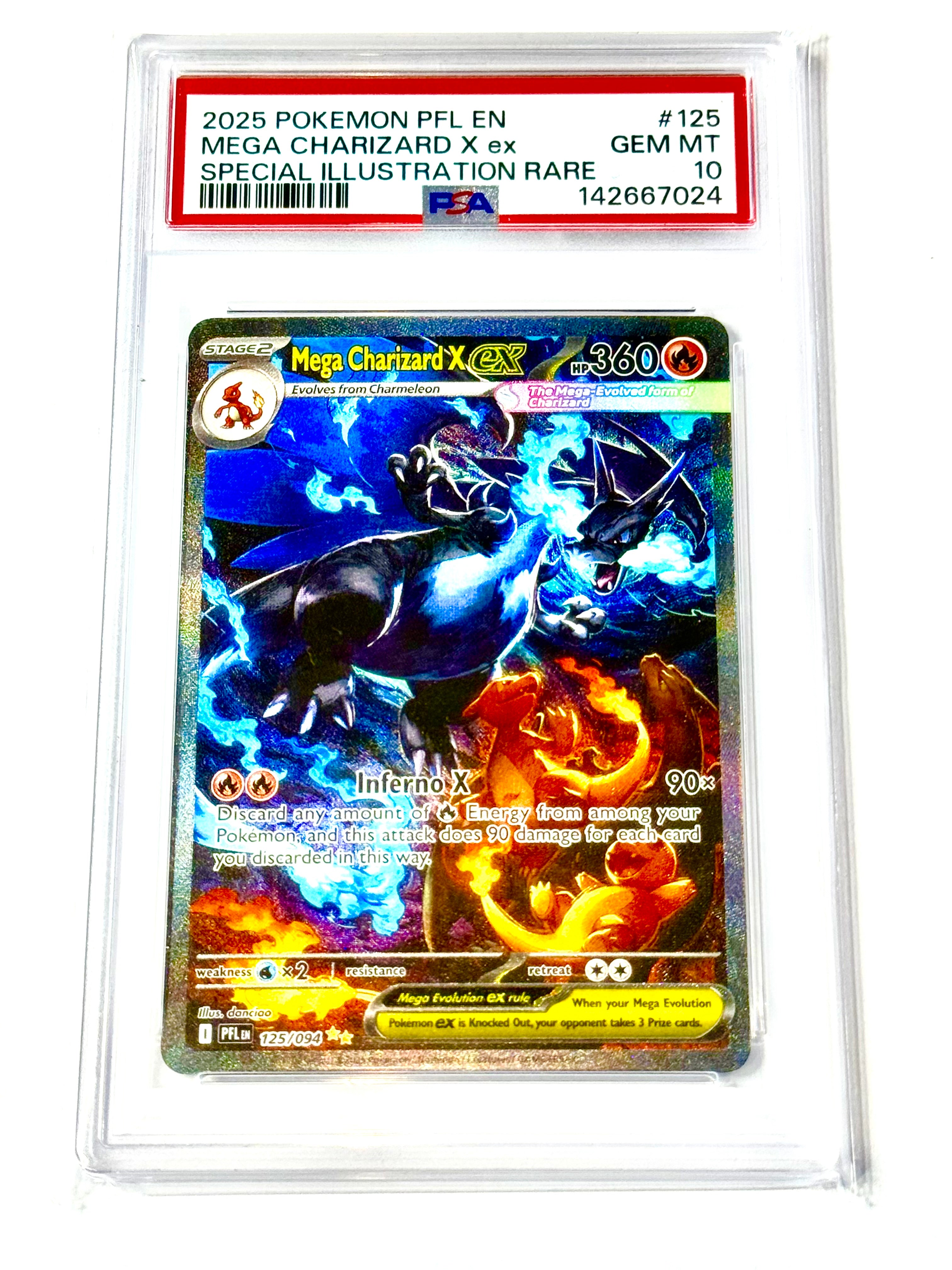 2025 POKEMON PFL EN
MEGA CHARIZARD X ex
SPECIAL ILLUSTRATION RARE #125 PSA10