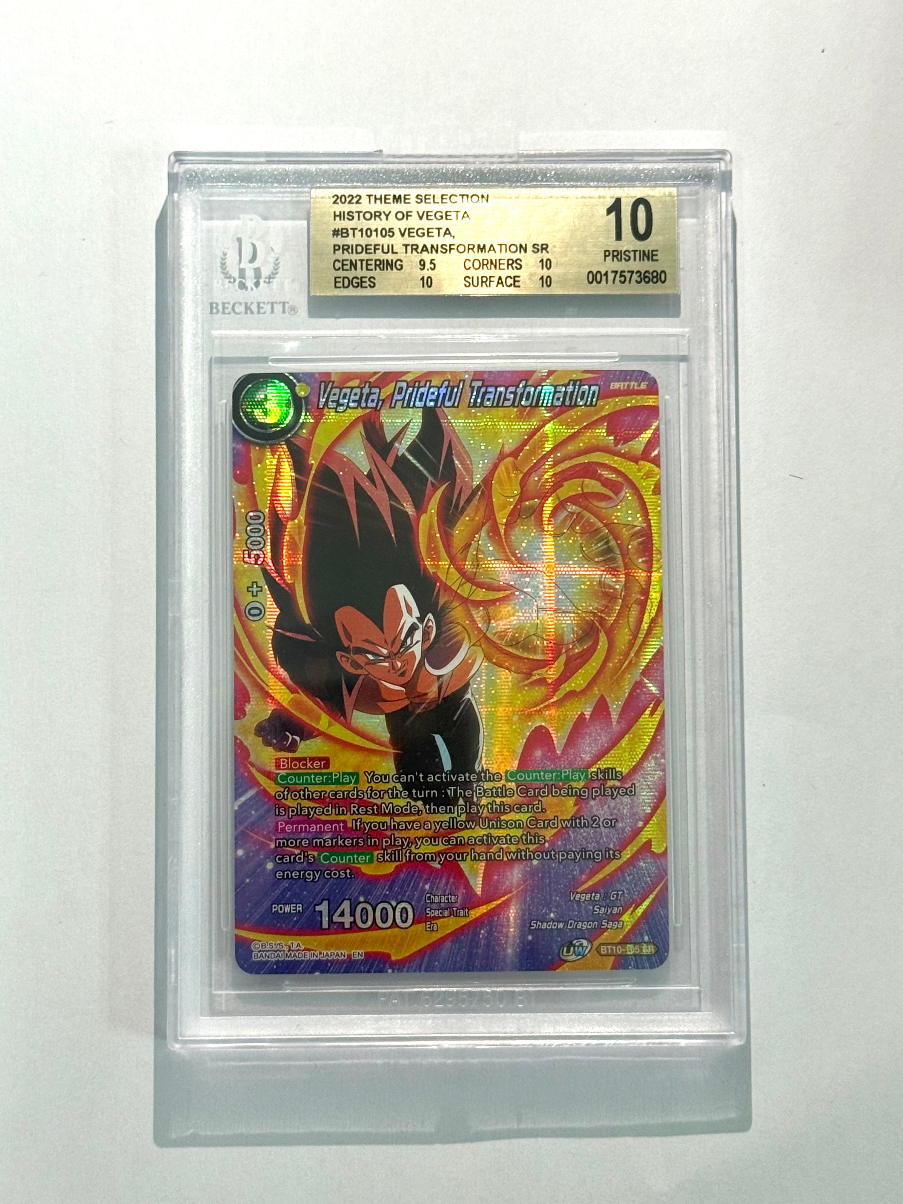 2022 THEME SELECTION HISTORY OF VEGETA #BT10105 VEGETA PRISTINE 1O