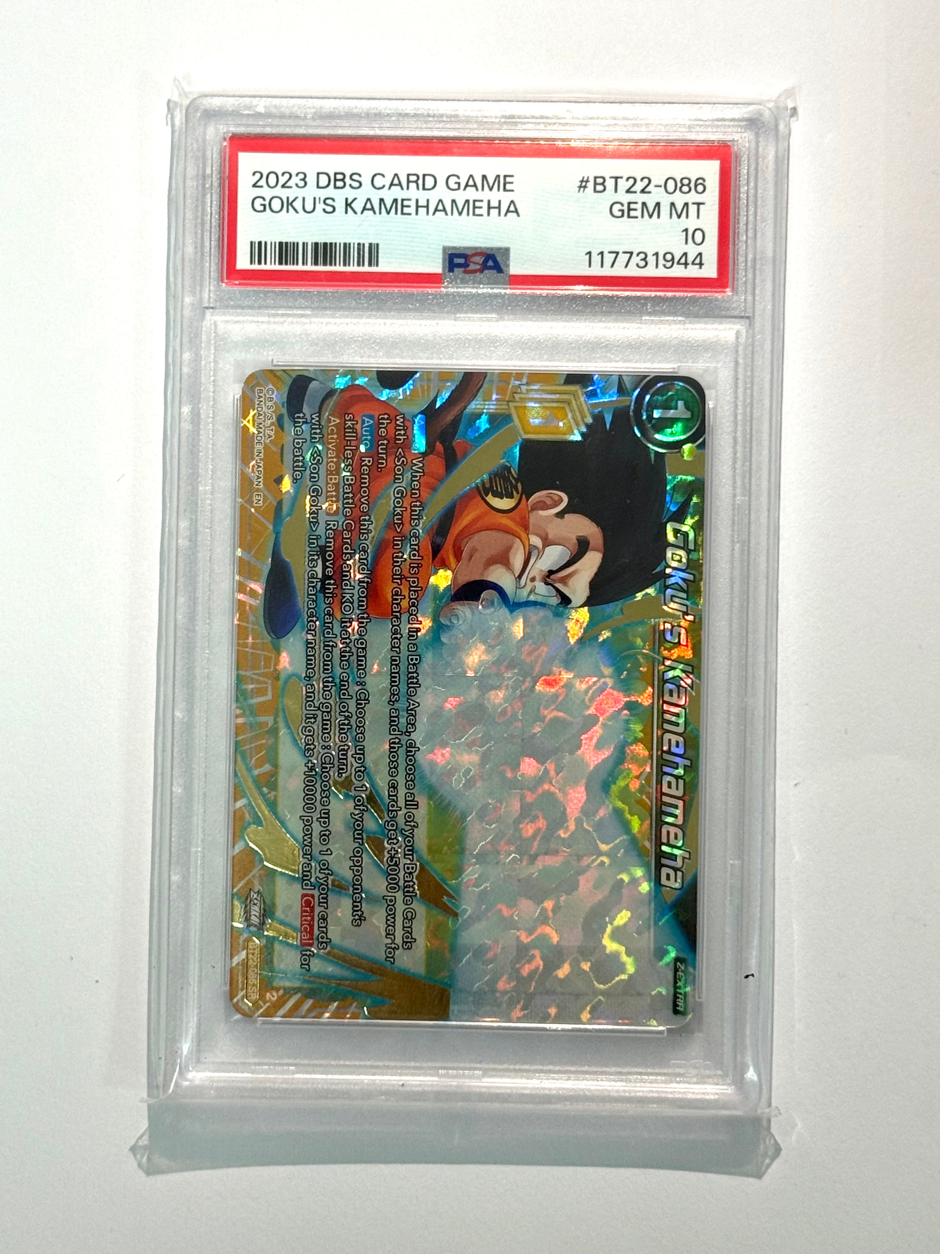 2023 DBS CARD GAME GOKU'S KAMEHAMEHA #BT22-086 PSA 10