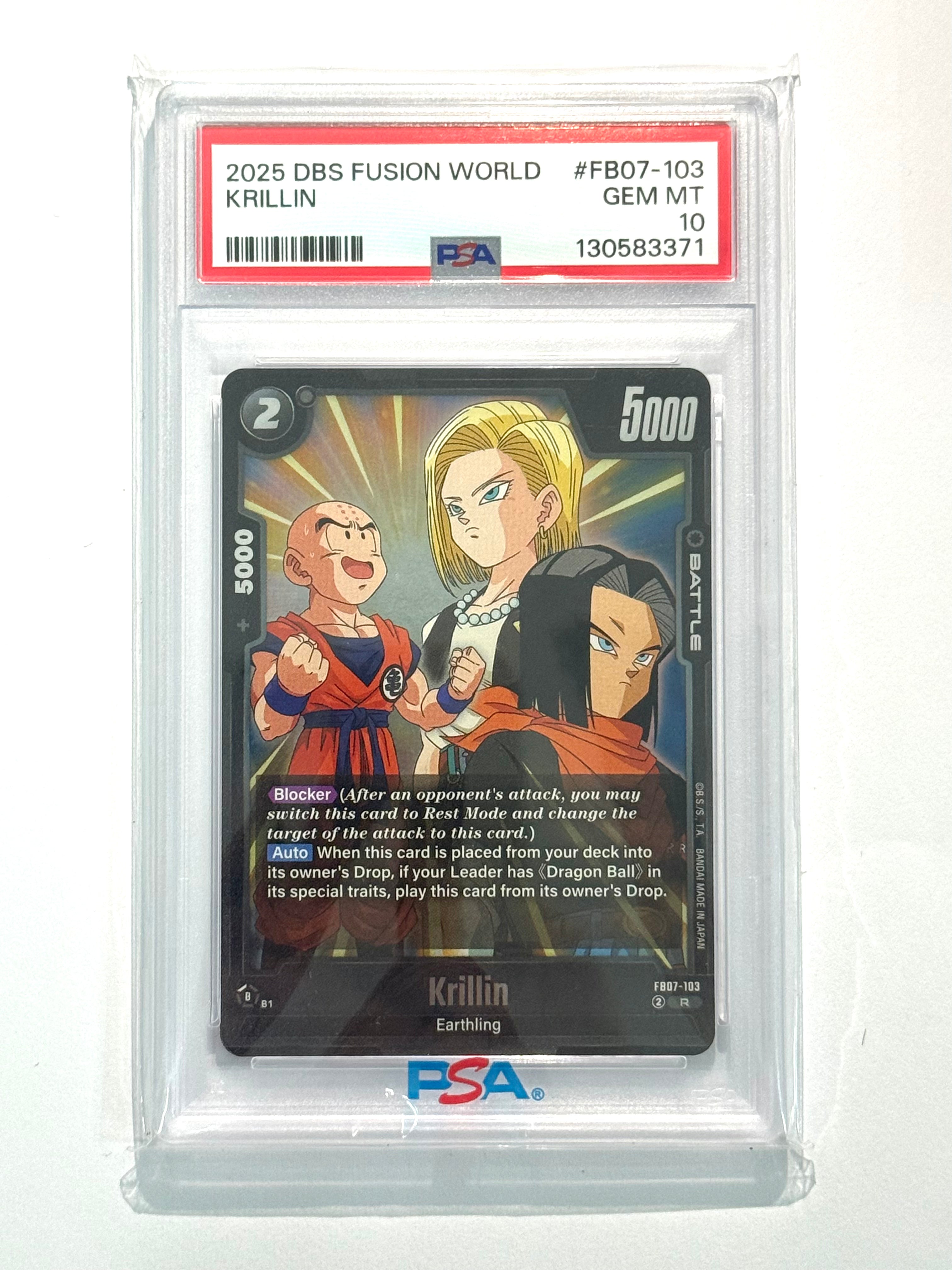 2025 DBS FUSION WORLD KRILLIN #FB07-103 PSA 10