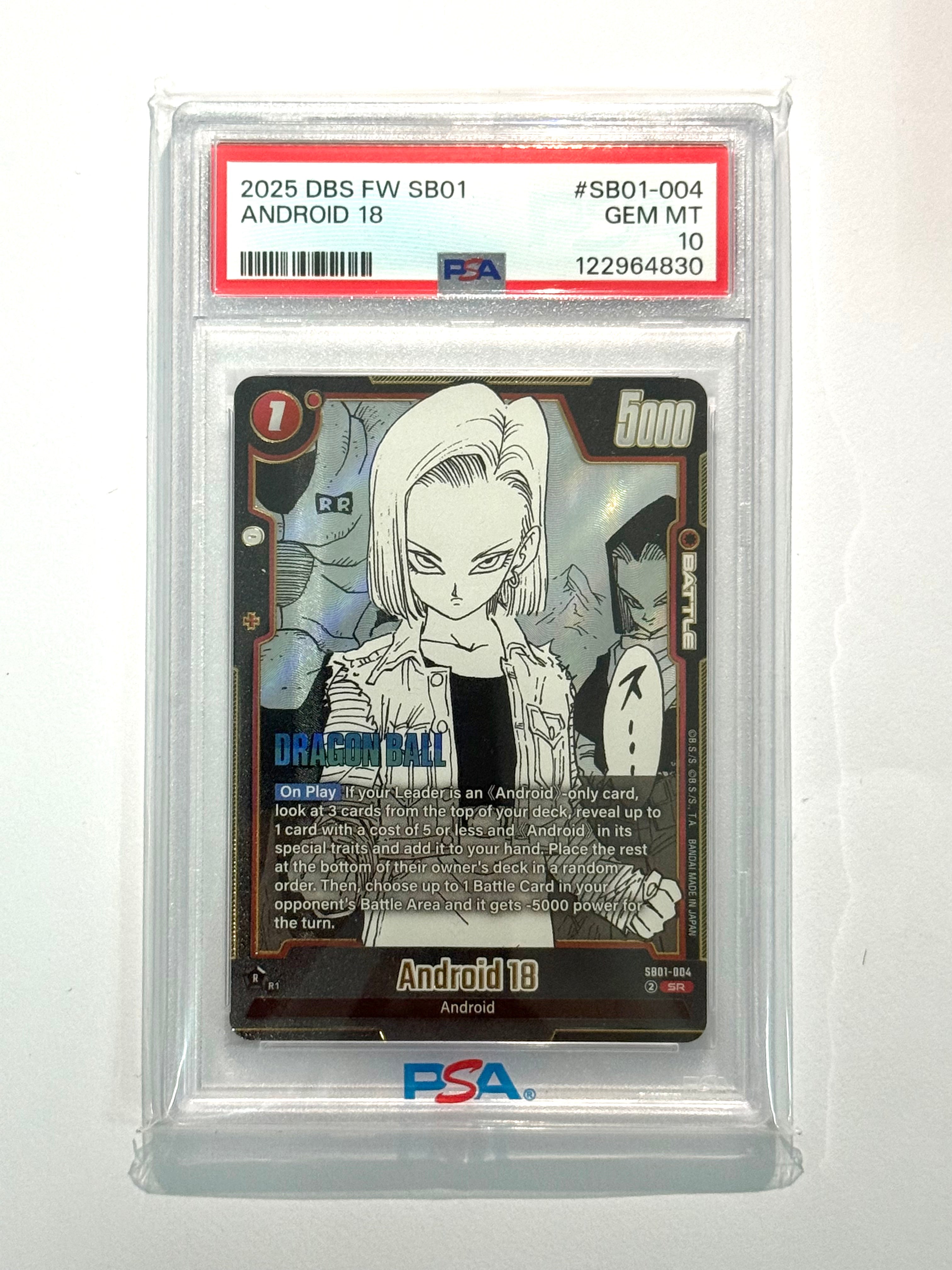 2025 DBS FW SB01 ANDROID 18 #SB01-004 PSA 10