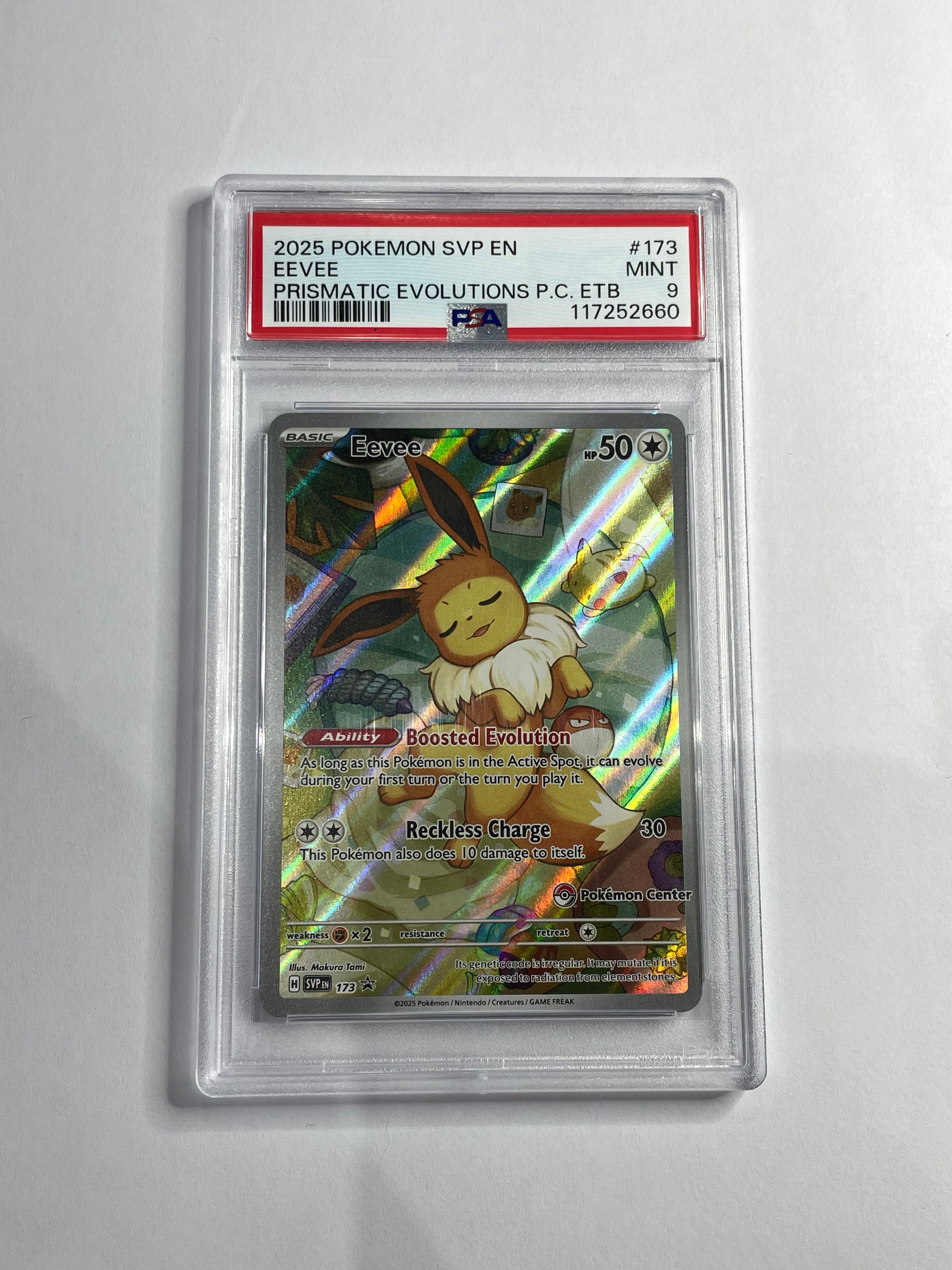 2025 Pokemon SVP EN Eevee Prismatic Evolutions P.C. ETB #173 - PSA 9