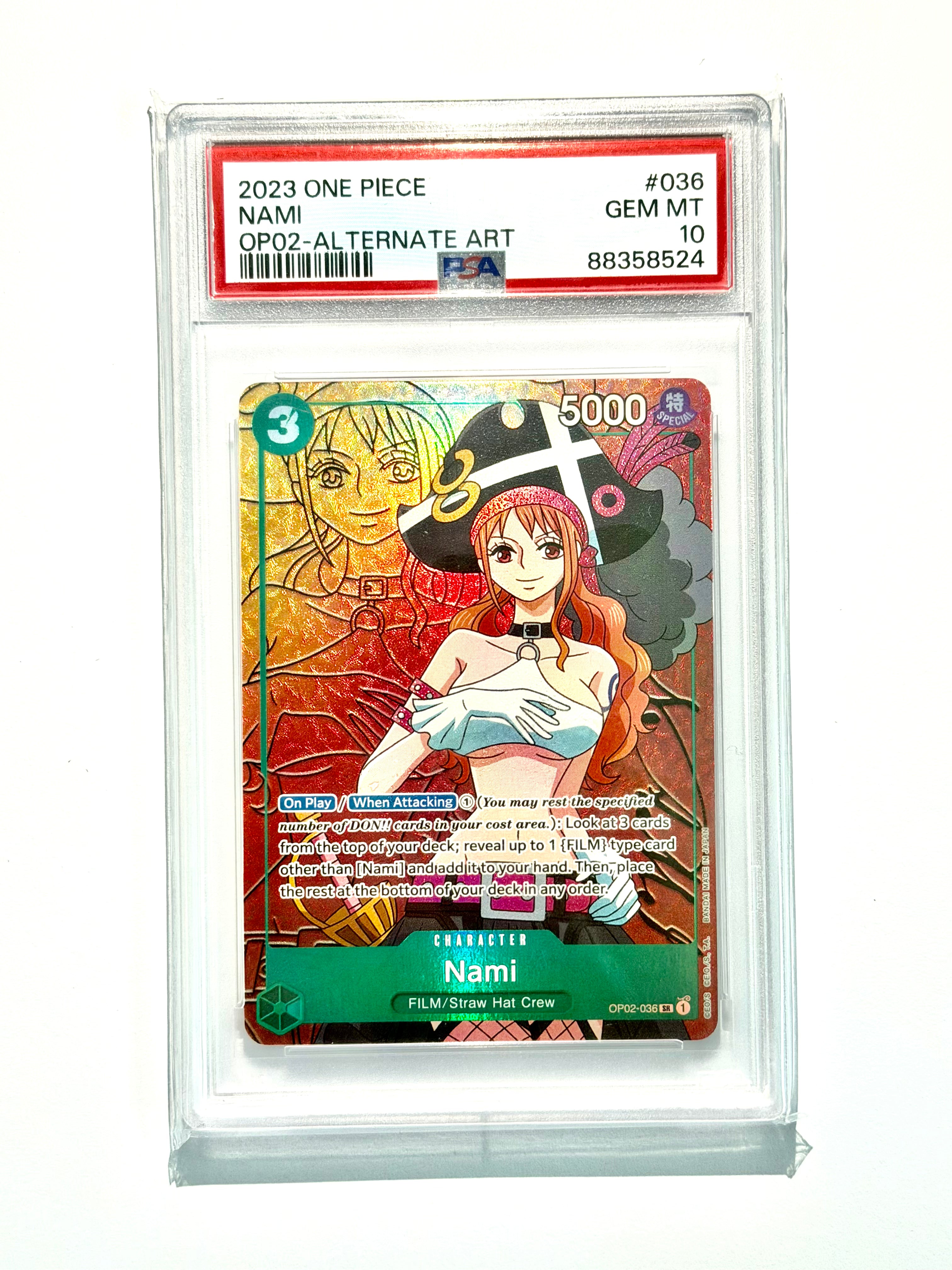 2023 One Piece Nami OP02 - Alternate Art #036 - PSA 10