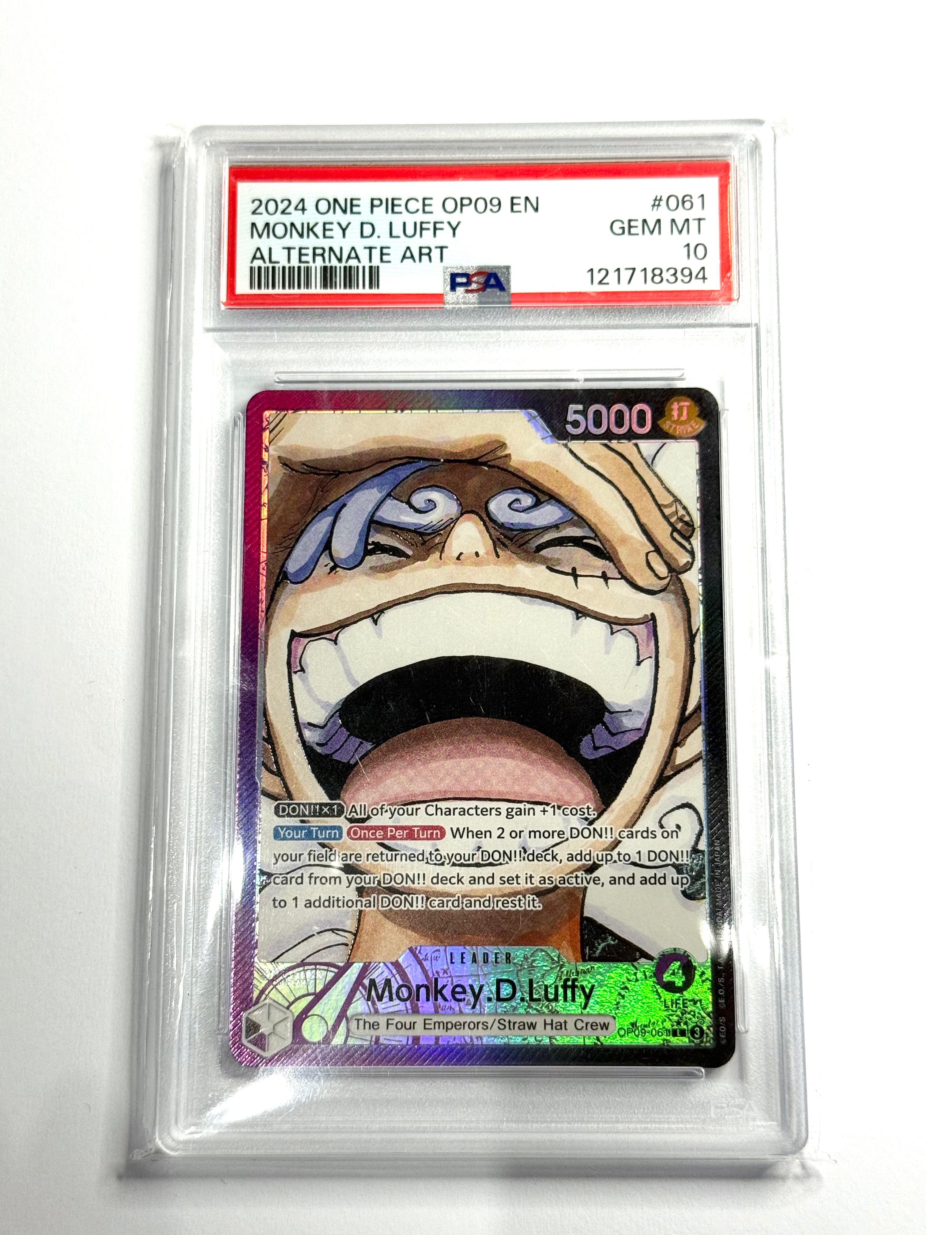 2024 One Piece OP09 EN Monkey D. Luffy Alternate Art #061 - PSA 10