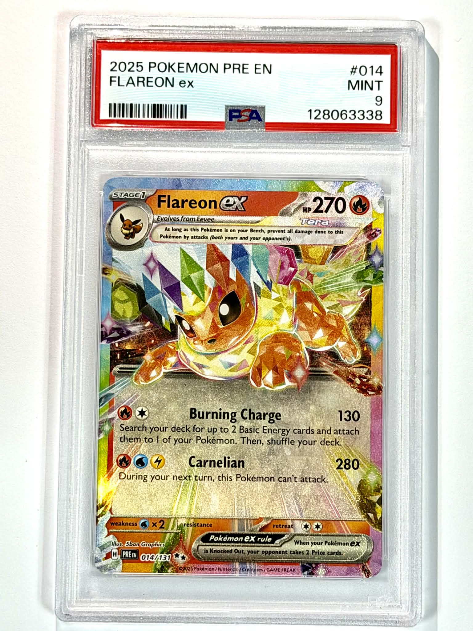 2025 Pokemon PRE EN Flareon EX #014 - PSA 9