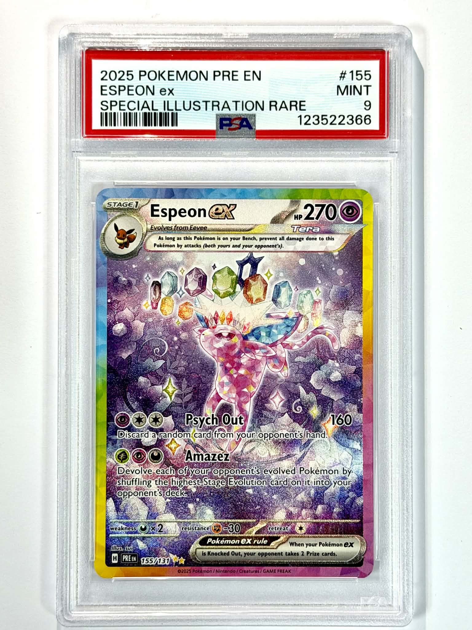 2025 Pokemon PRE EN Espeon EX Special Illustration Rare #155 - PSA 9